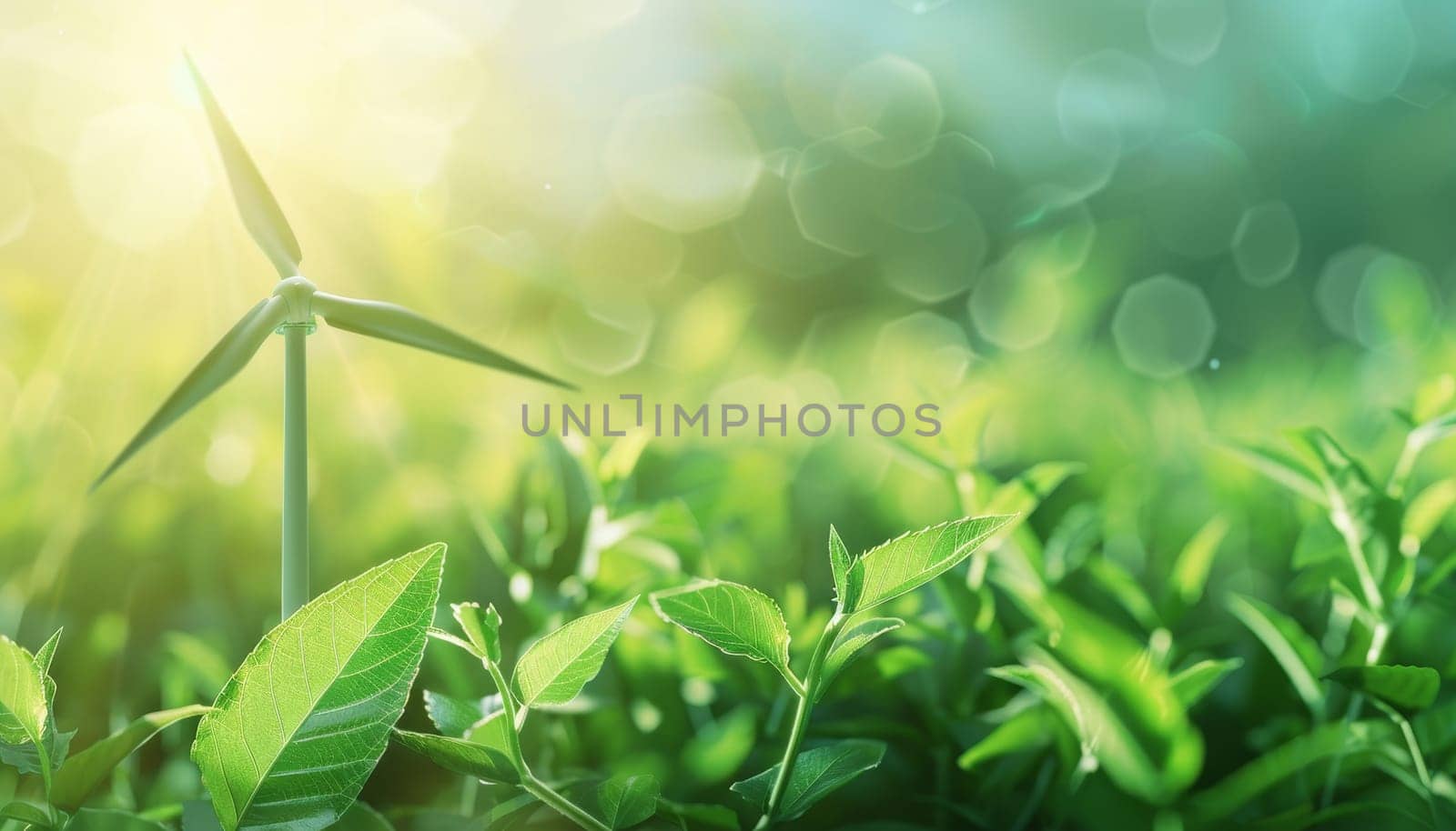 A small house is on a hill with two windmills in the background by AI generated image.