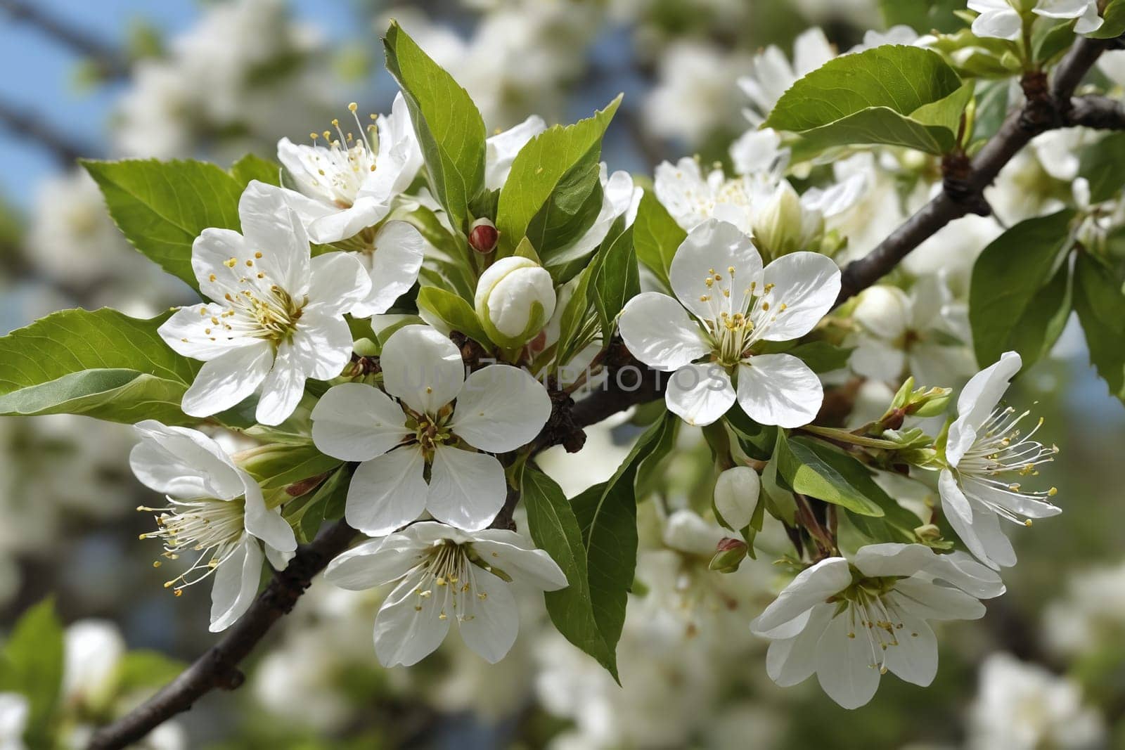 The charm of spring in every petal of blossoming apple.