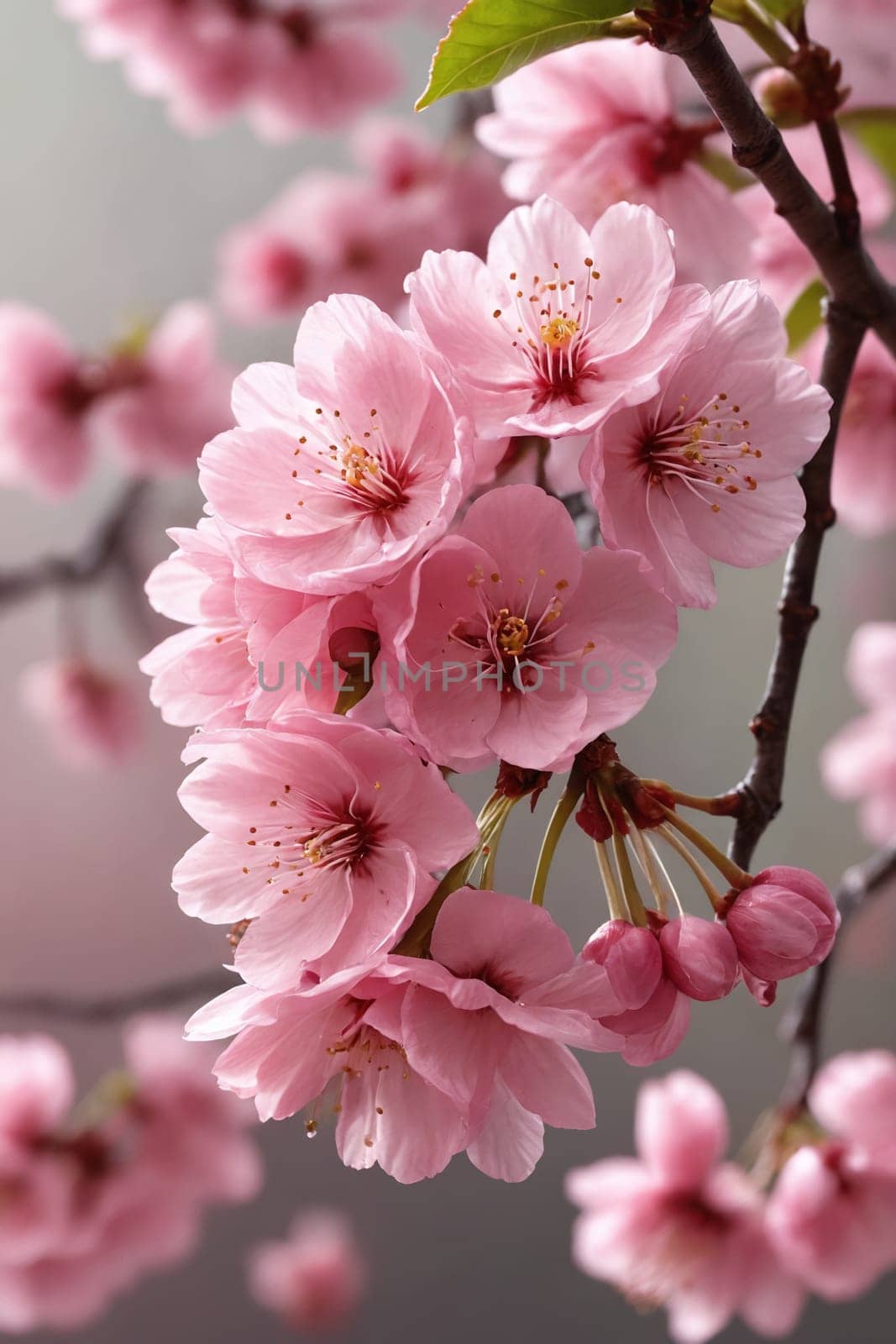 Ethereal Blossoms: A Close-Up of Spring's Pink Cherry Flowers by Andre1ns