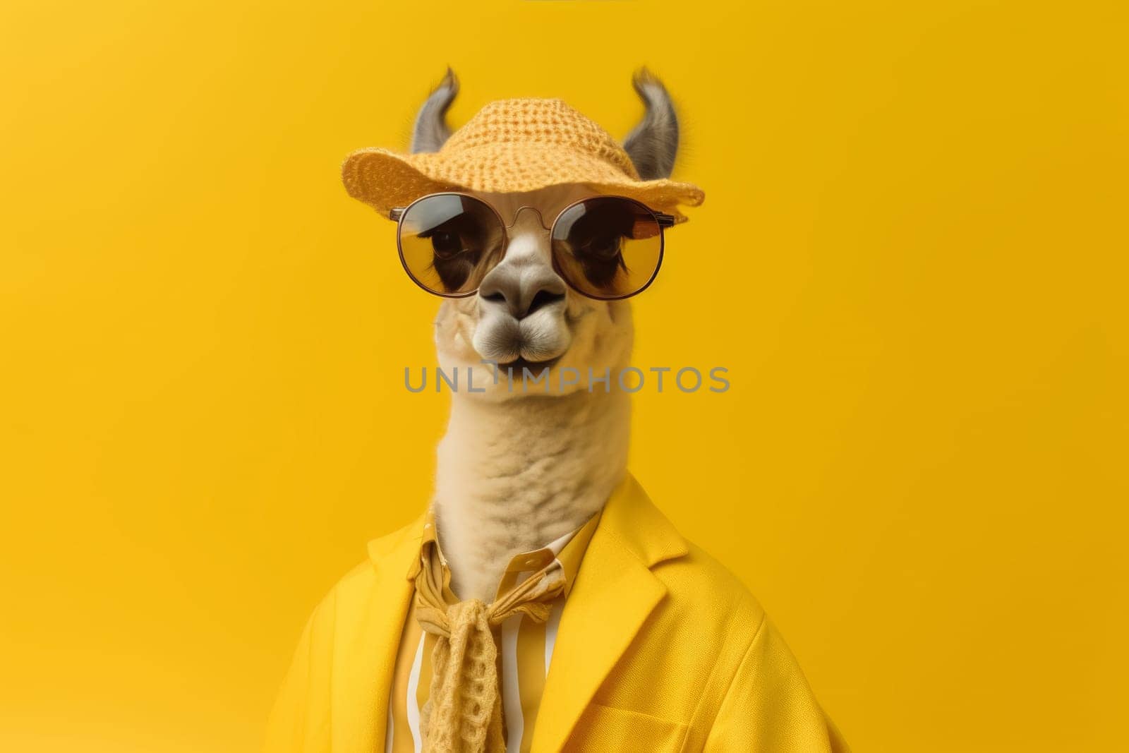Fashionable Llama in Yellow by andreyz