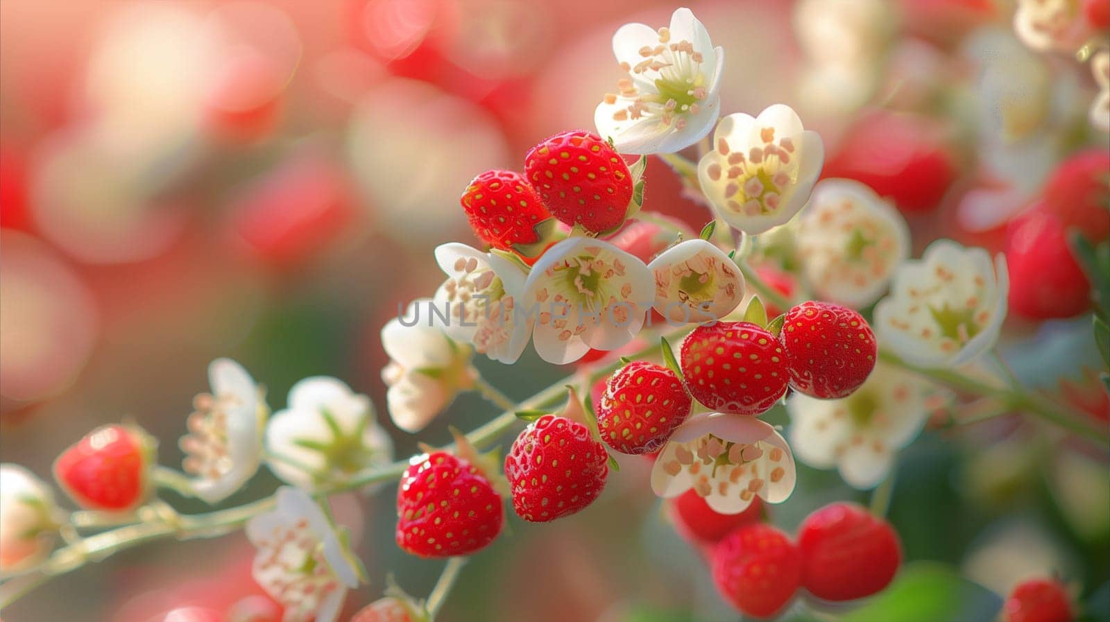 Detailed view of red and white berries, showcasing vibrant colors and textures.