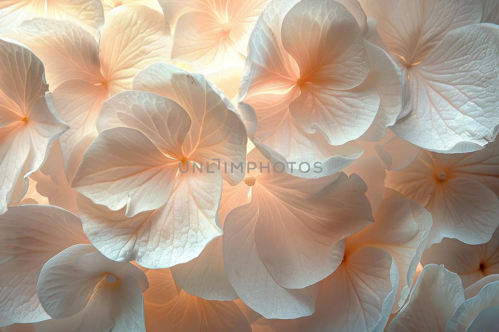 A close up of a bunch of white flowers, with each petal appearing to be a different shade of white. The flowers are arranged in a way that creates a sense of depth and texture