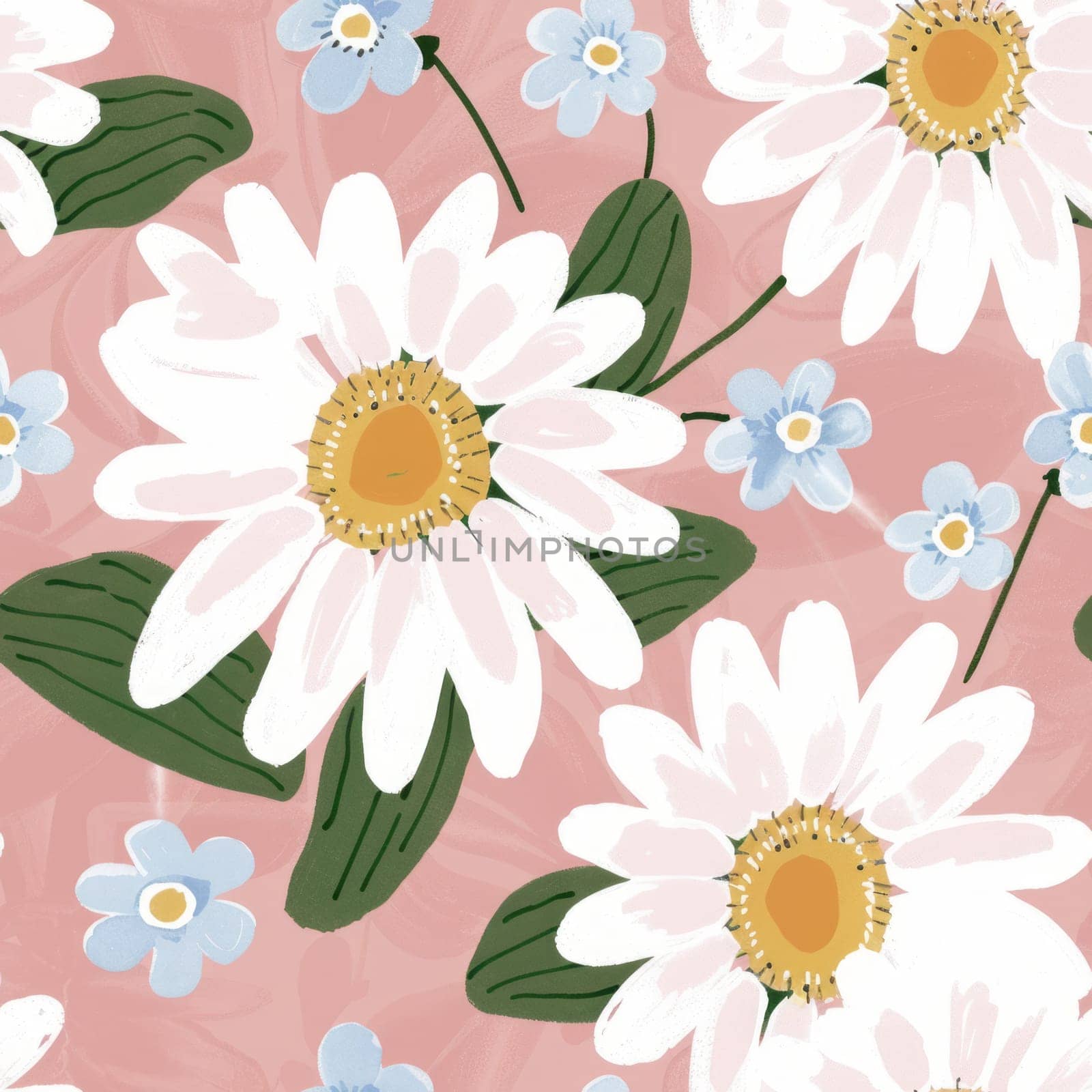 Beautiful Summer Delicate Floral Seamless Pattern. Pastel Pink and Green Wild Flowers Background Texture. by iliris