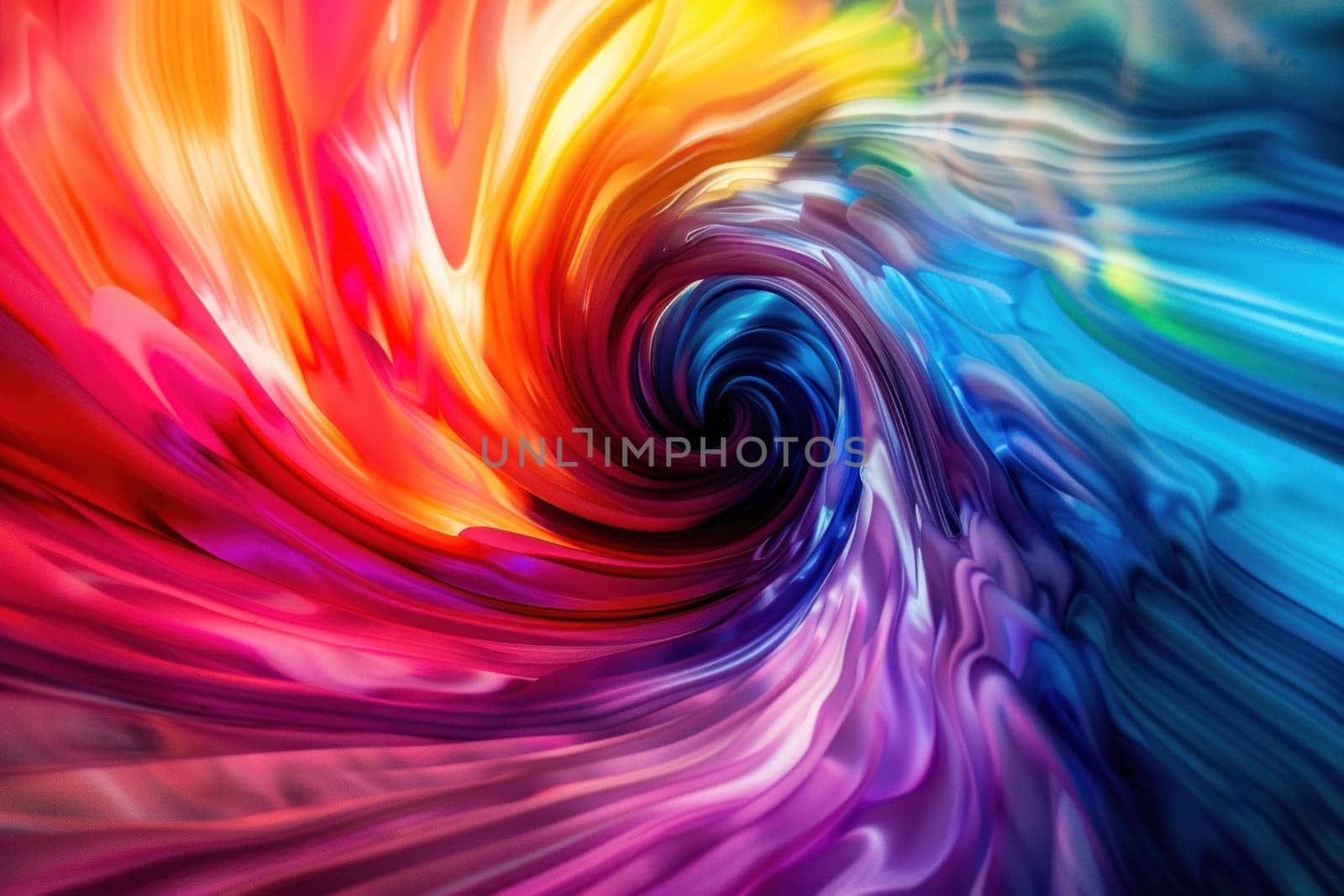 A colorful swirl of fabric with a rainbow of colors.