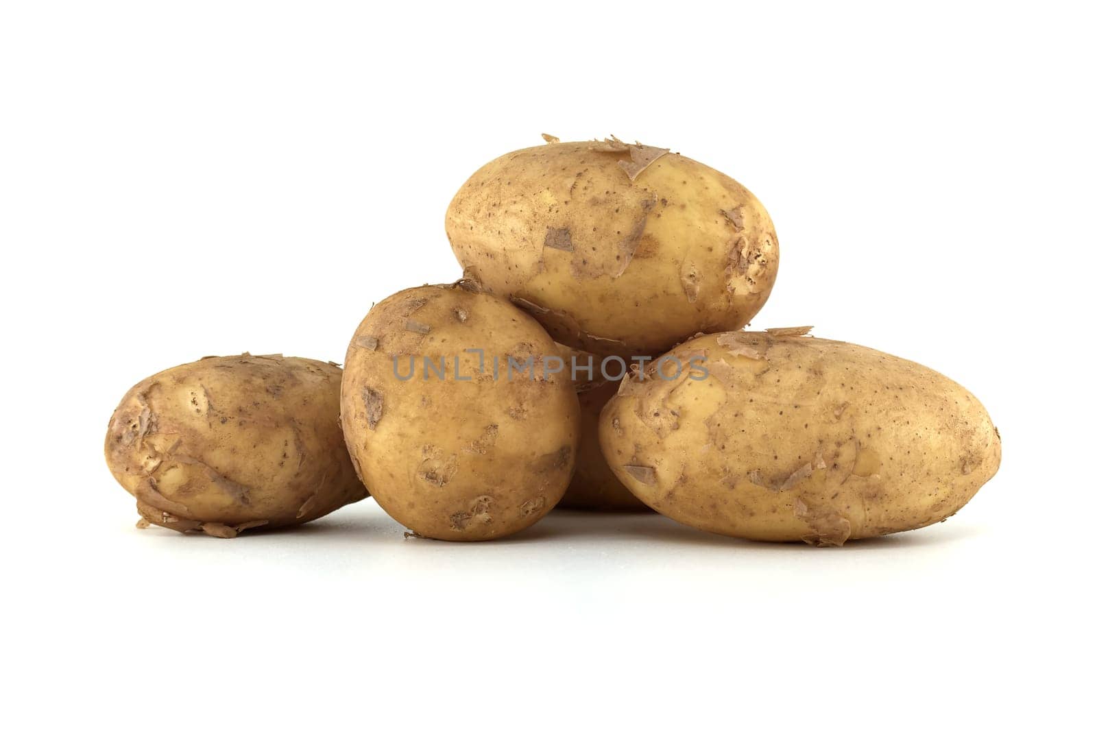 Recent harvest early season potatoes isolated on white by NetPix