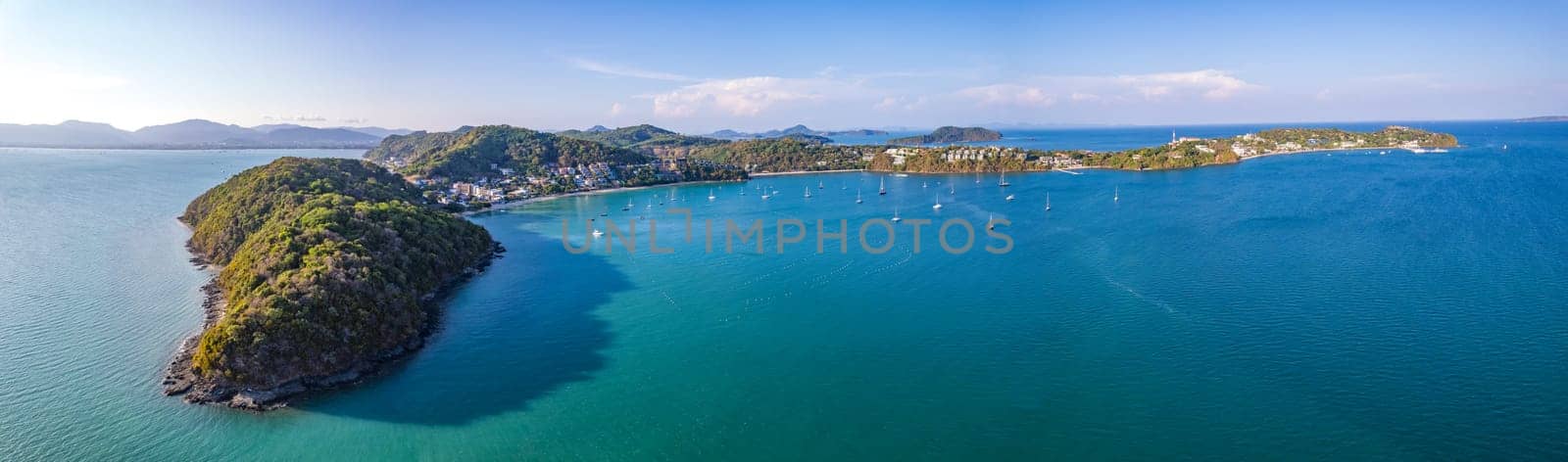 Aerial view of Ao Yon beach in Phuket, Thailand, south east asia