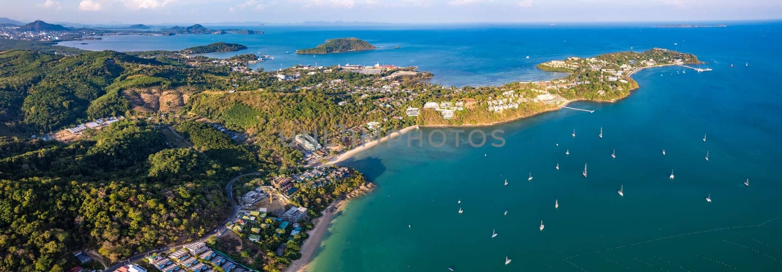 Aerial view of Ao Yon beach in Phuket, Thailand, south east asia