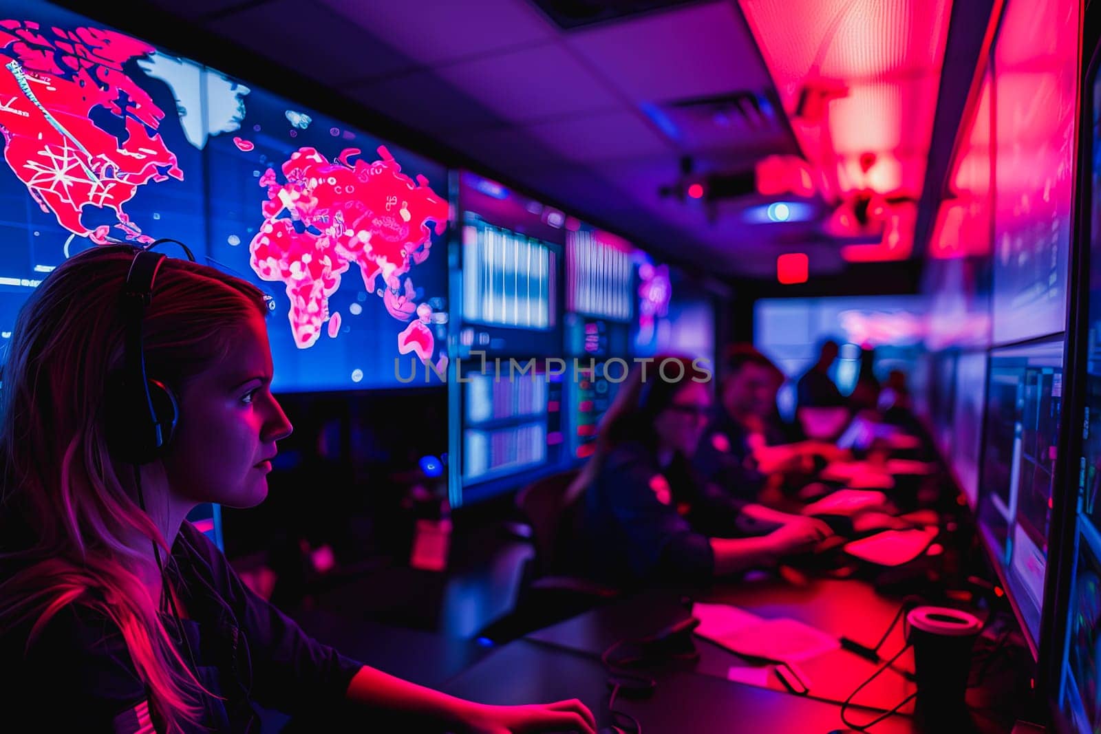 war room center technology, monitor Cyber security threats room