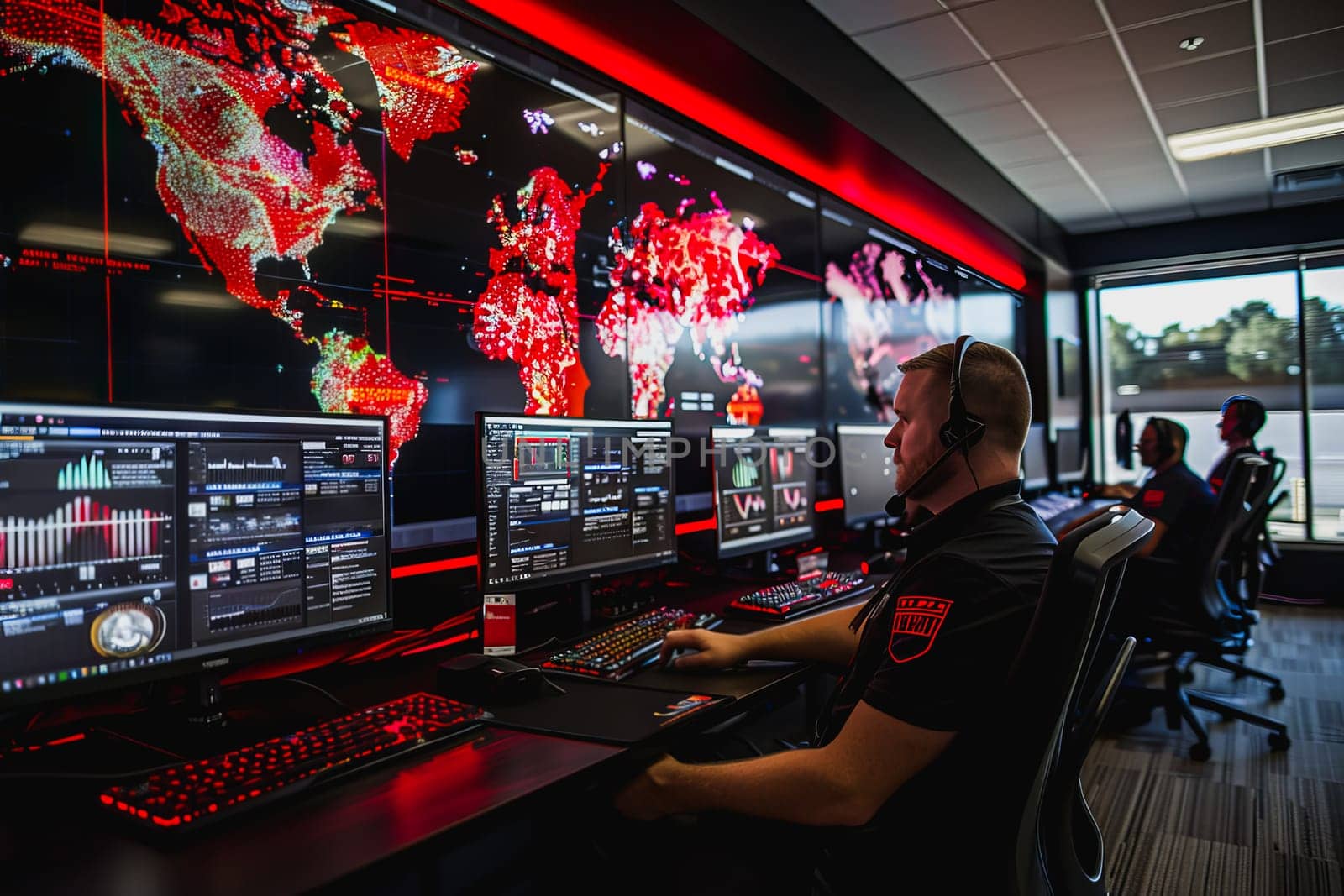 war room center technology, monitor Cyber security threats room