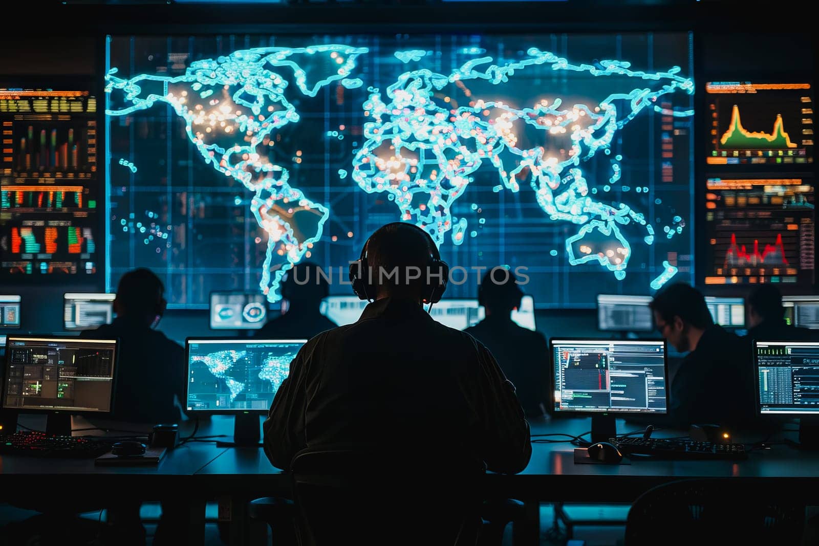 war room center technology, monitor Cyber security threats room