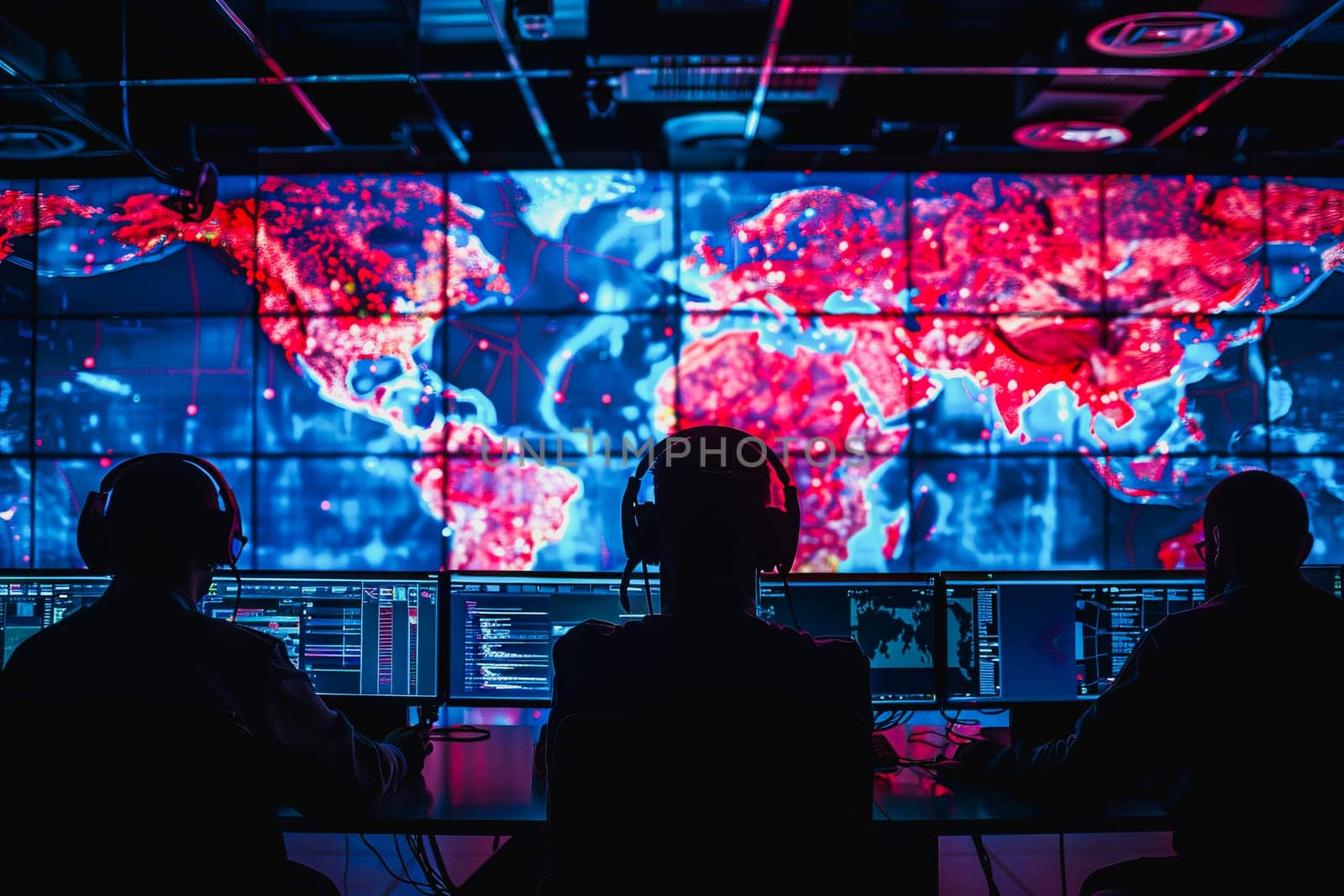 war room center technology, monitor Cyber security threats room