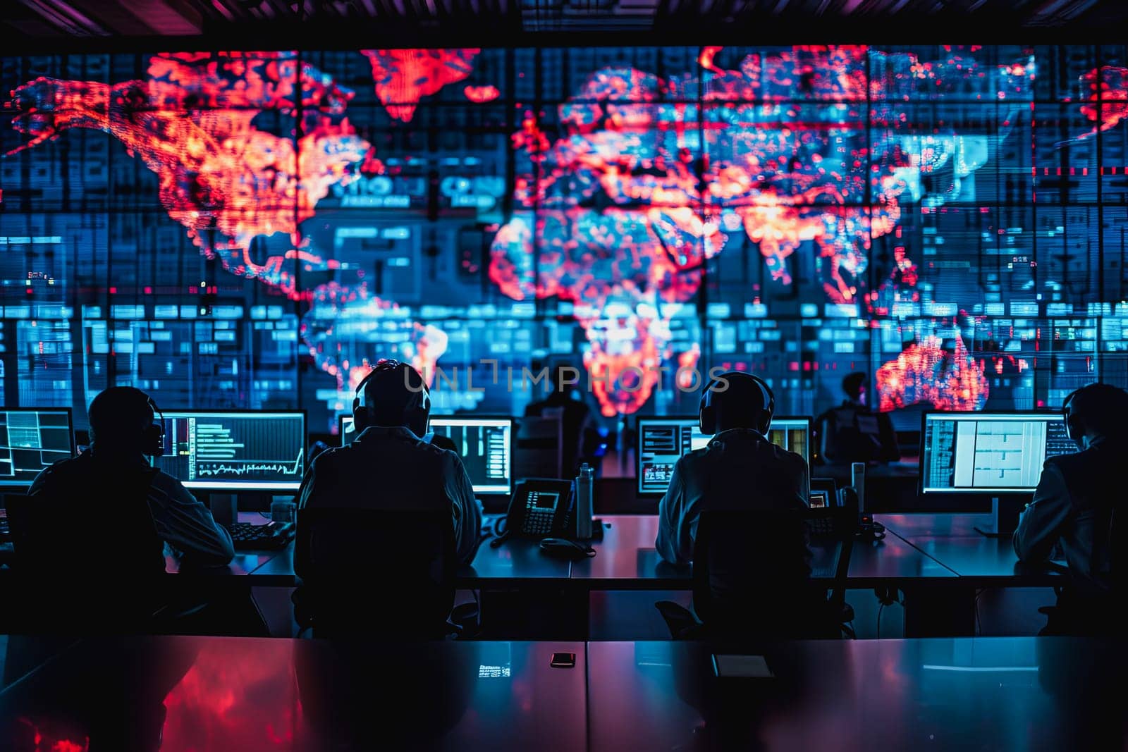 war room center technology, monitor Cyber security threats room