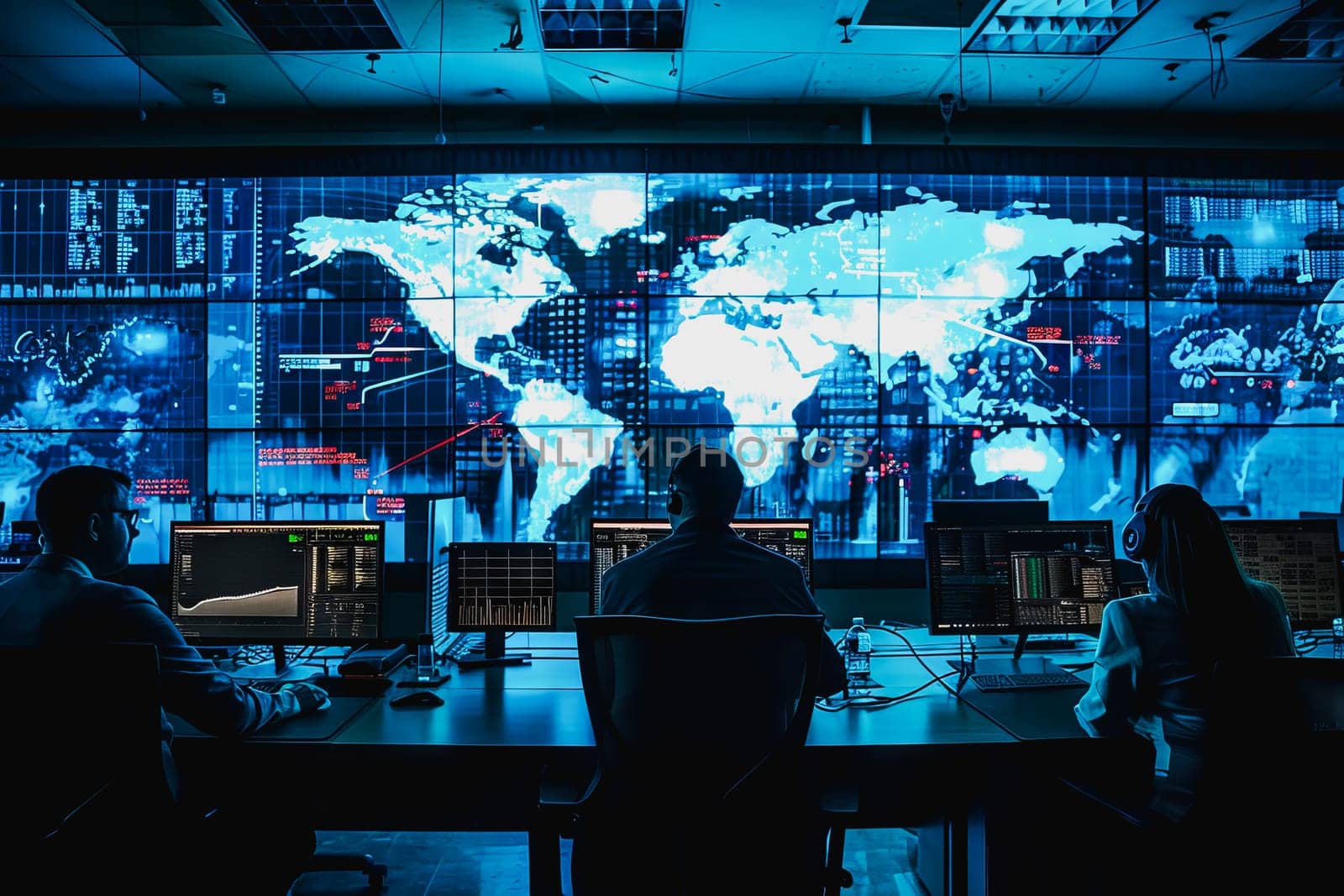 war room center technology, monitor Cyber security threats room