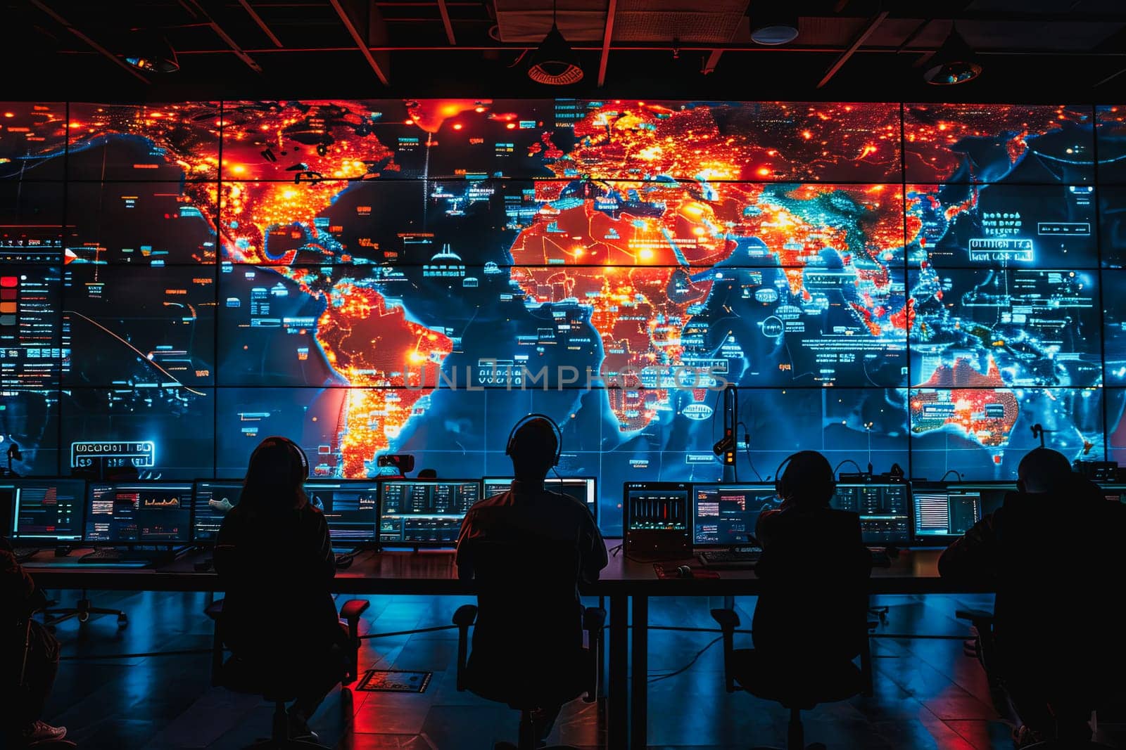 war room center technology, monitor Cyber security threats room