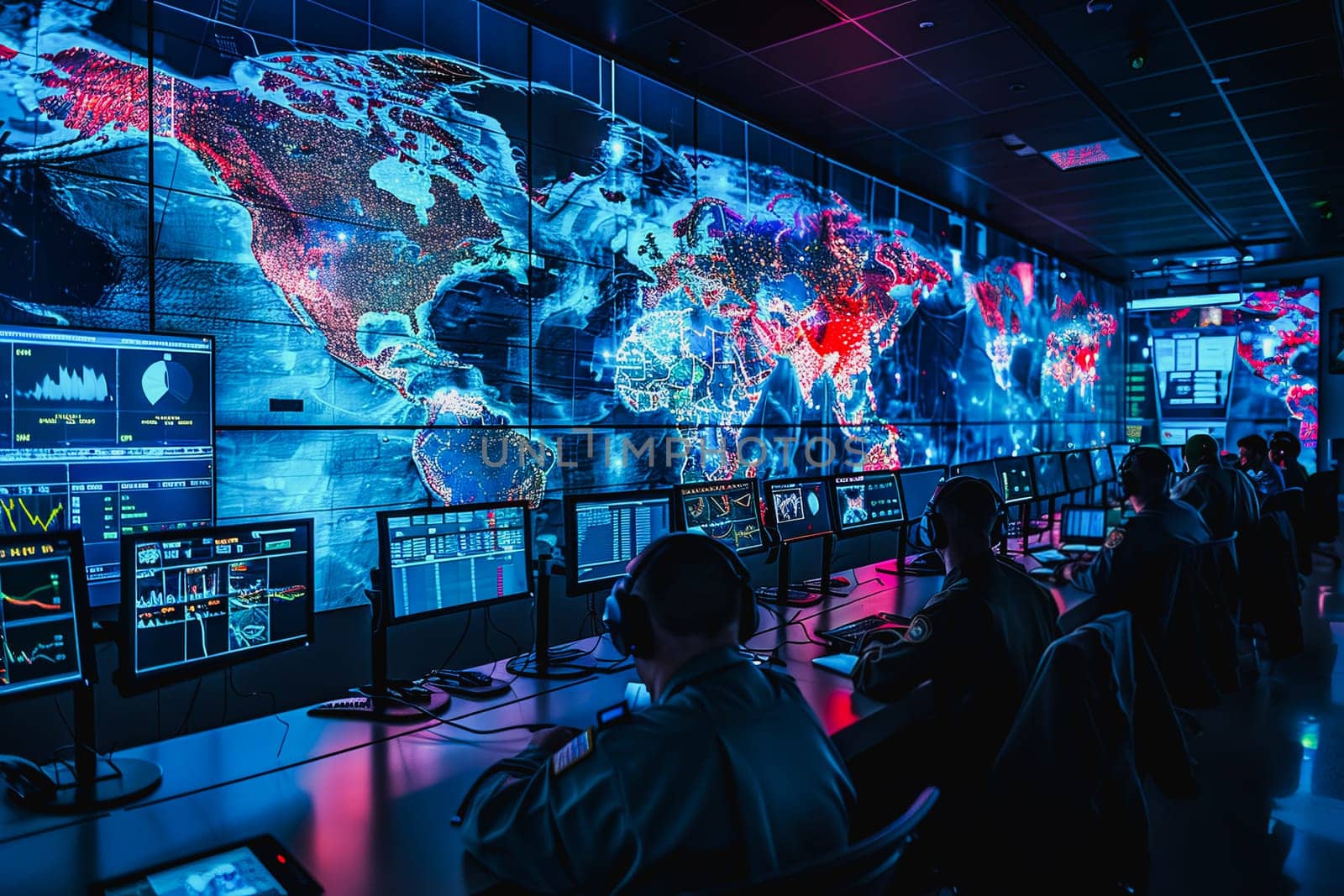 war room center technology, monitor Cyber security threats room