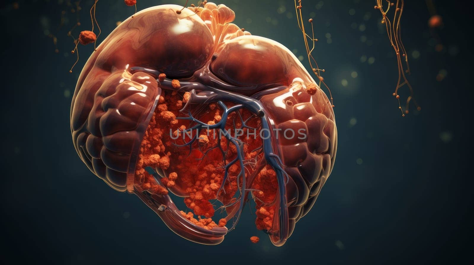 Anatomical model of the human body and organs. Part of a human body model with organ system. Medical education concept. by Alla_Yurtayeva