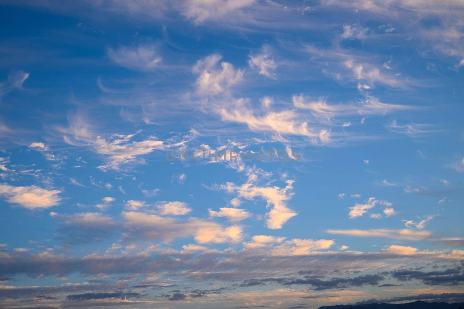 Cloudy Blue Colorful Sky over Mediterranean Sea. 3