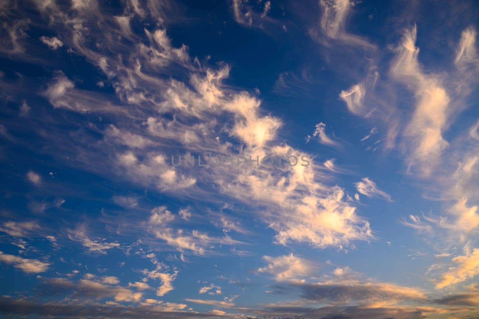 Cloudy Blue Colorful Sky over Mediterranean Sea. by Mixa74