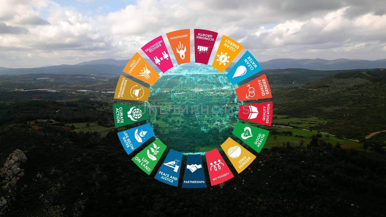 Sustainable Development Climate Action i Motion Graphic Animation 17 Global Goals Concept . by senkaya