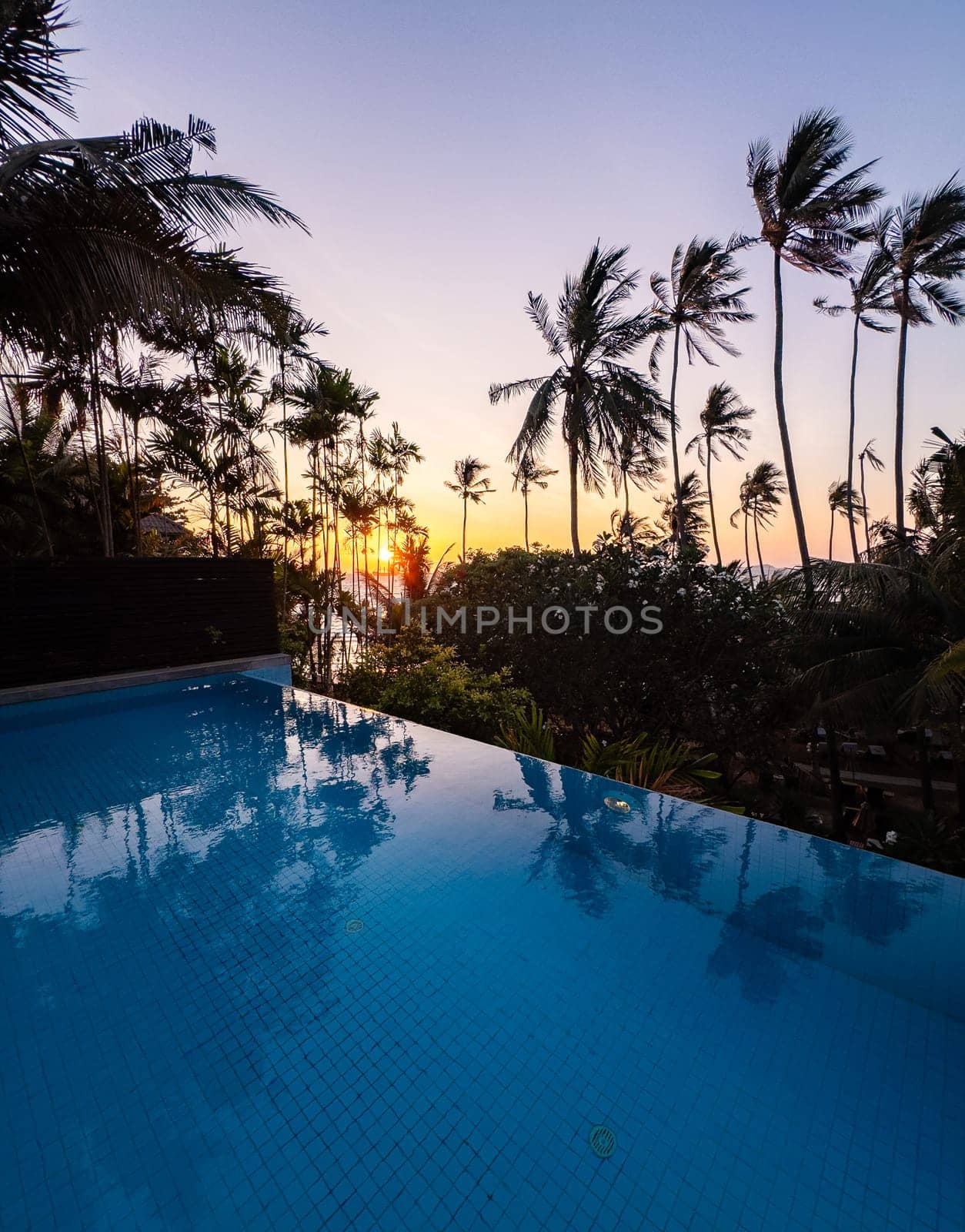 View of a pool resort in Panwa beach in Phuket, Thailand, south east asia