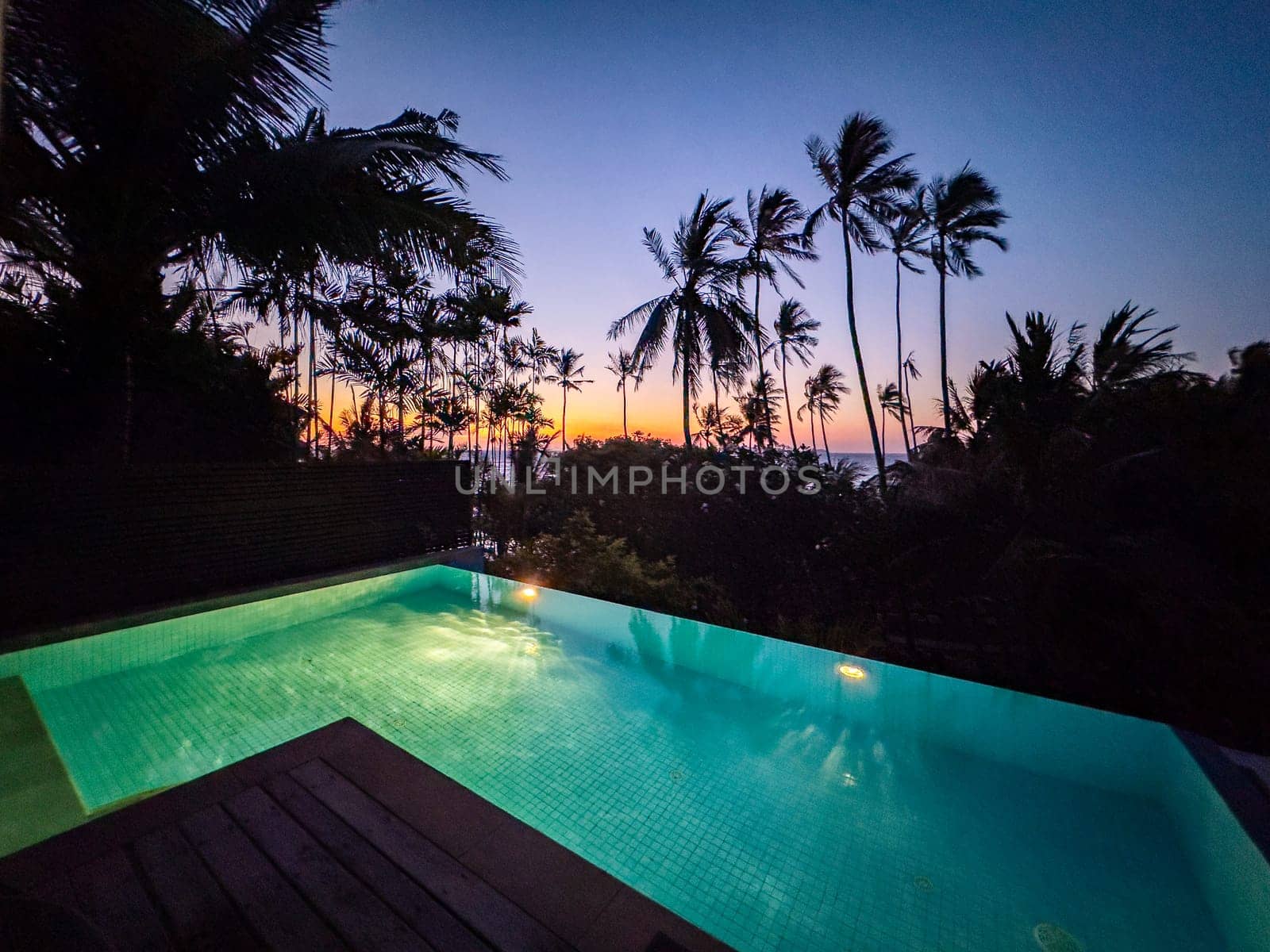 View of a pool resort in Panwa beach in Phuket, Thailand, south east asia