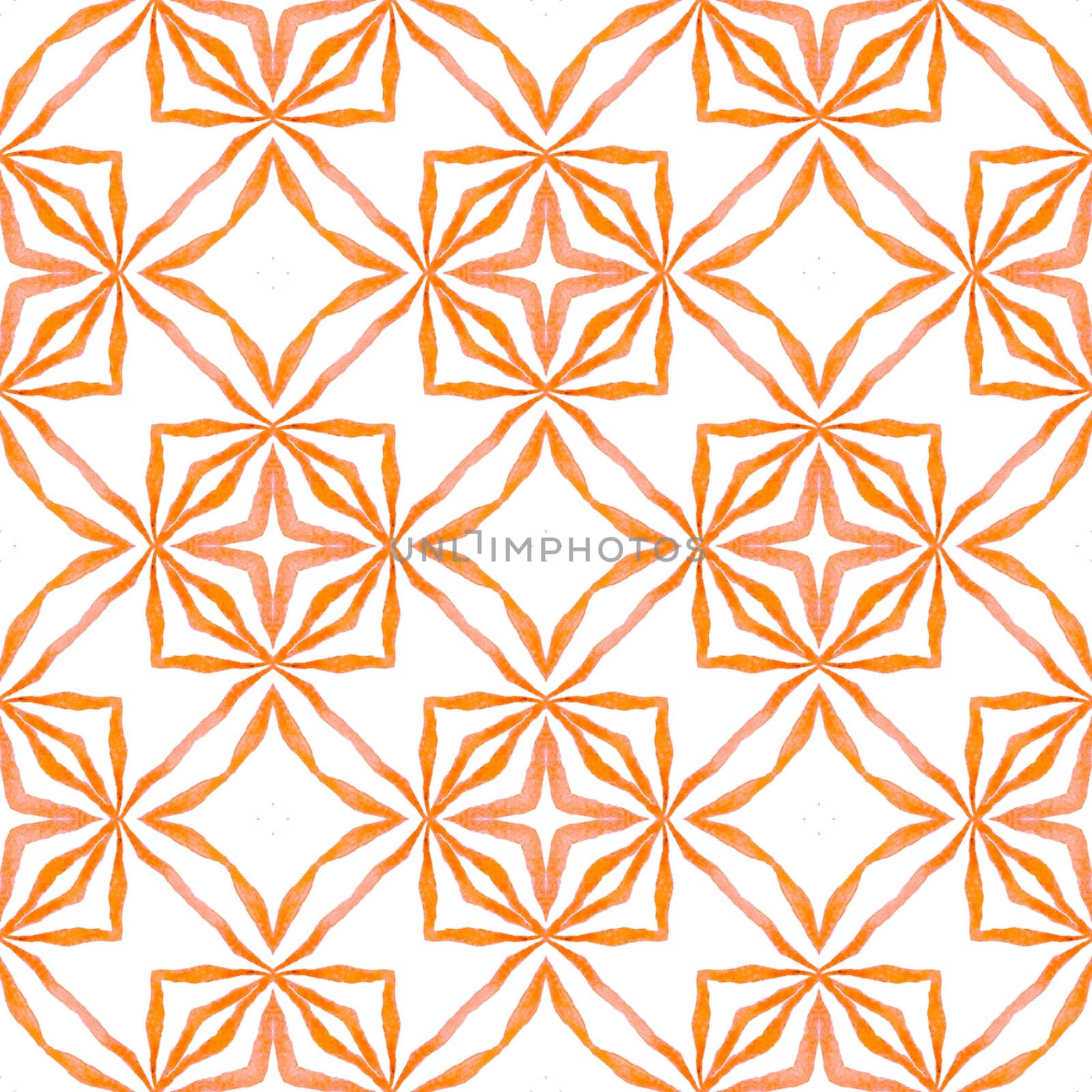 Oriental arabesque hand drawn border. Orange fabulous boho chic summer design. Textile ready valuable print, swimwear fabric, wallpaper, wrapping. Arabesque hand drawn design.