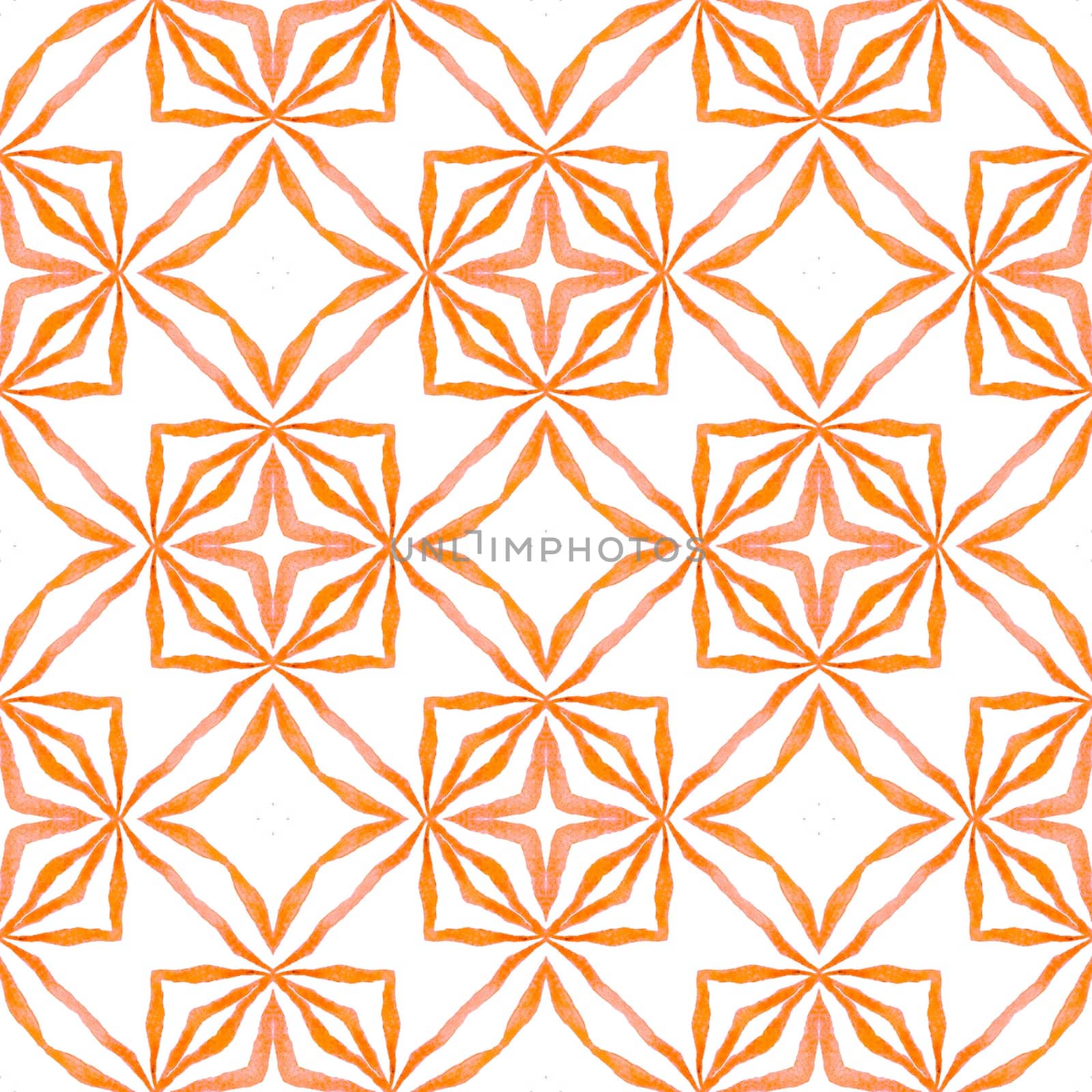 Oriental arabesque hand drawn border. Orange fabulous boho chic summer design. Textile ready valuable print, swimwear fabric, wallpaper, wrapping. Arabesque hand drawn design.