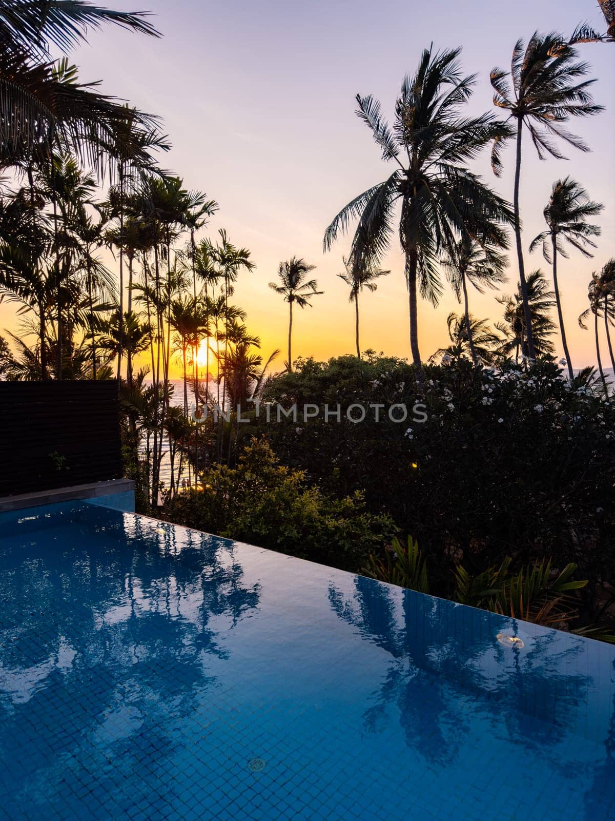 View of a pool resort in Panwa beach in Phuket, Thailand, south east asia