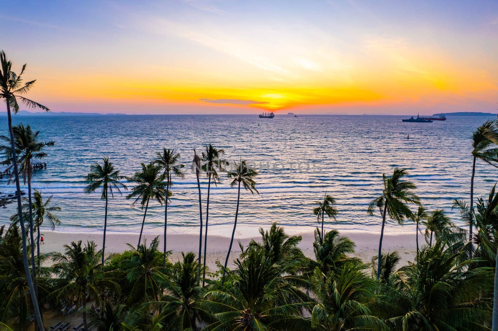 Aerial view of Panwa beach in Phuket, Thailand, south east asia