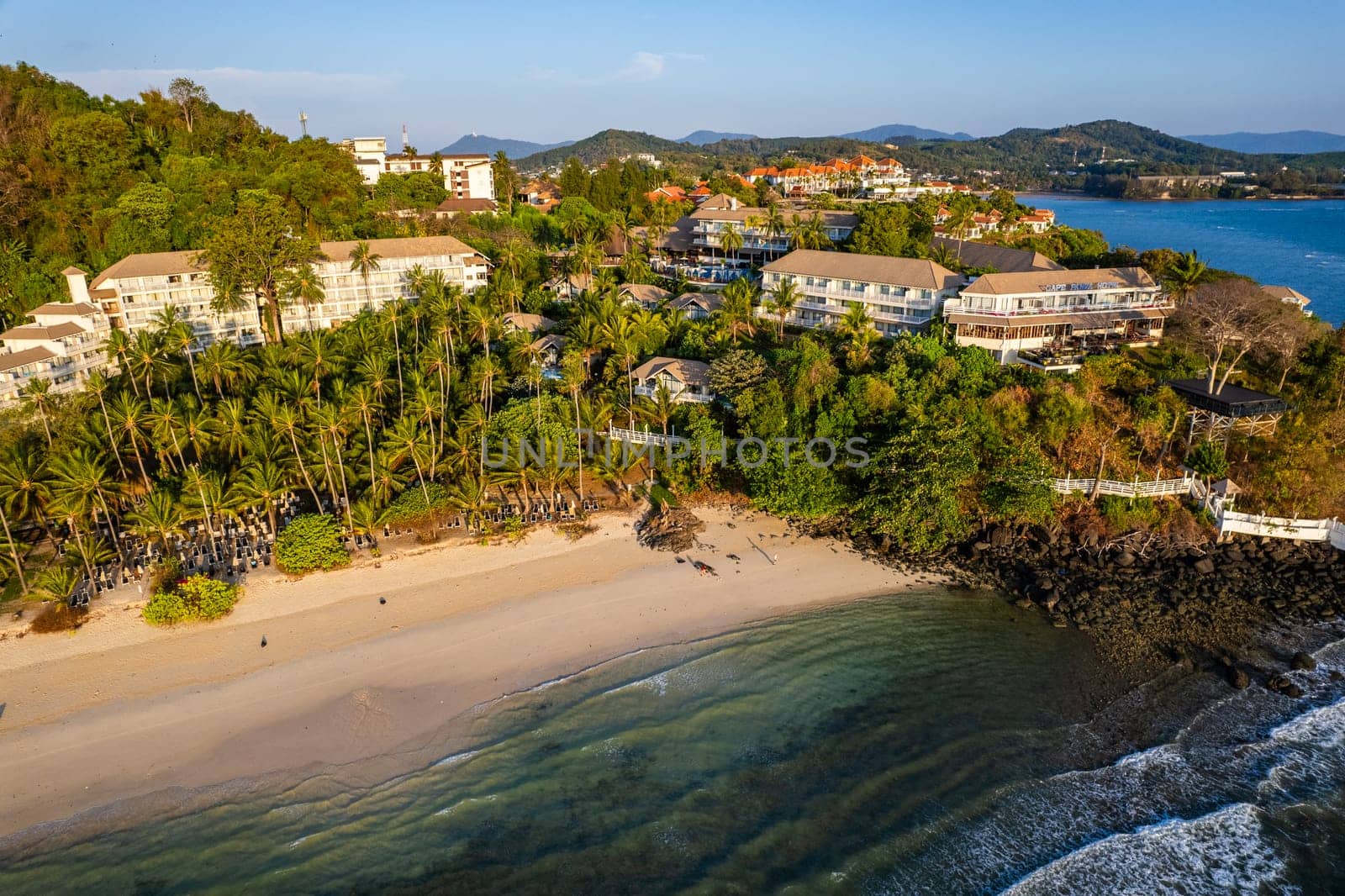 Aerial view of Panwa beach in Phuket, Thailand, south east asia