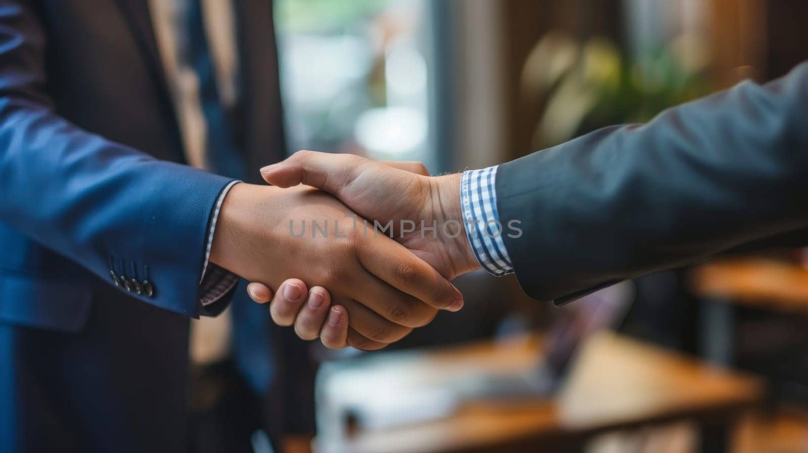 Man employer is shaking hands to congratulate the new employee after successful job interview, Job seeker.