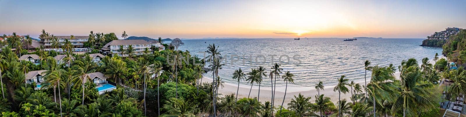 Aerial view of Panwa beach in Phuket, Thailand, south east asia