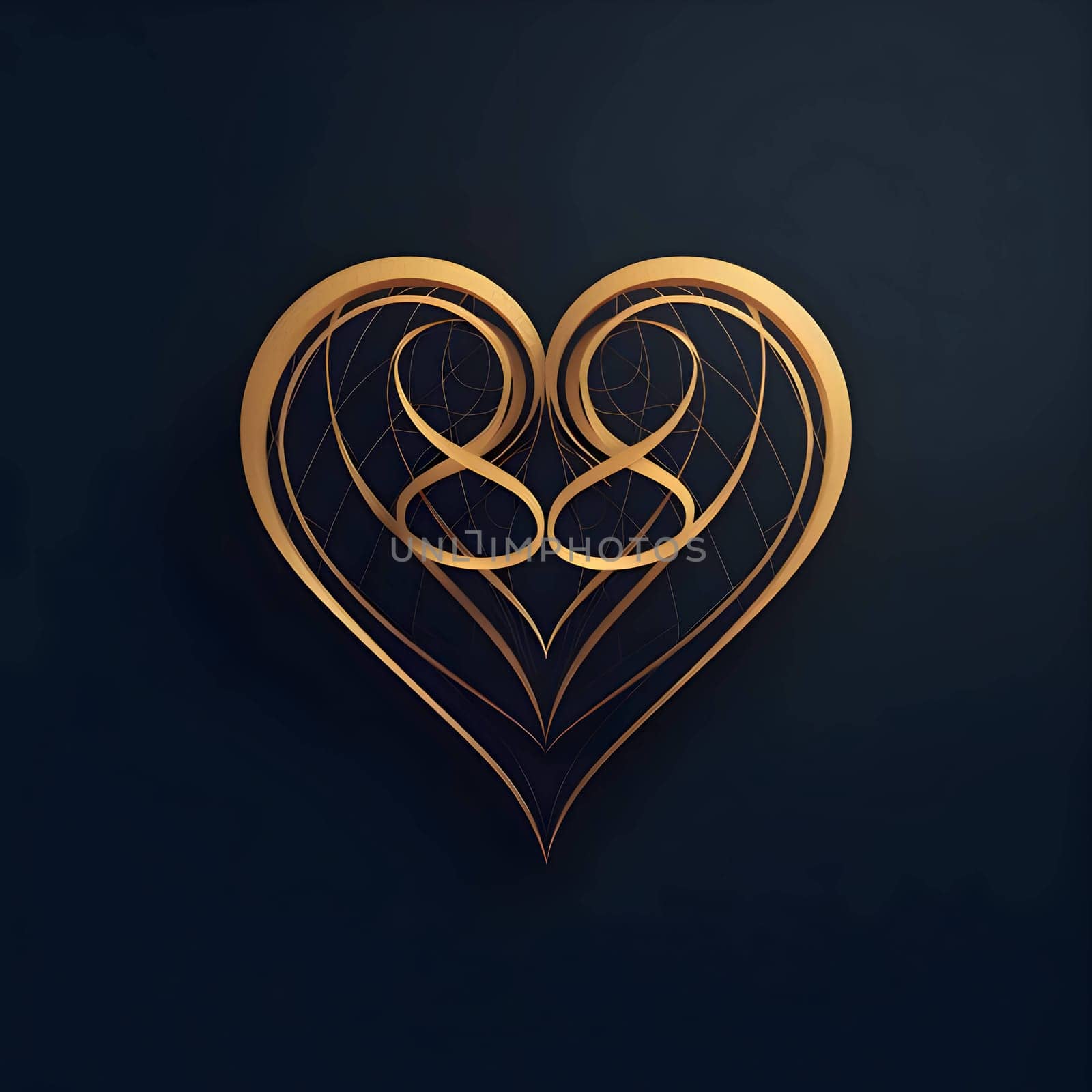 Heart outlines intertwined with the number 88, symbolizing love and infinity.