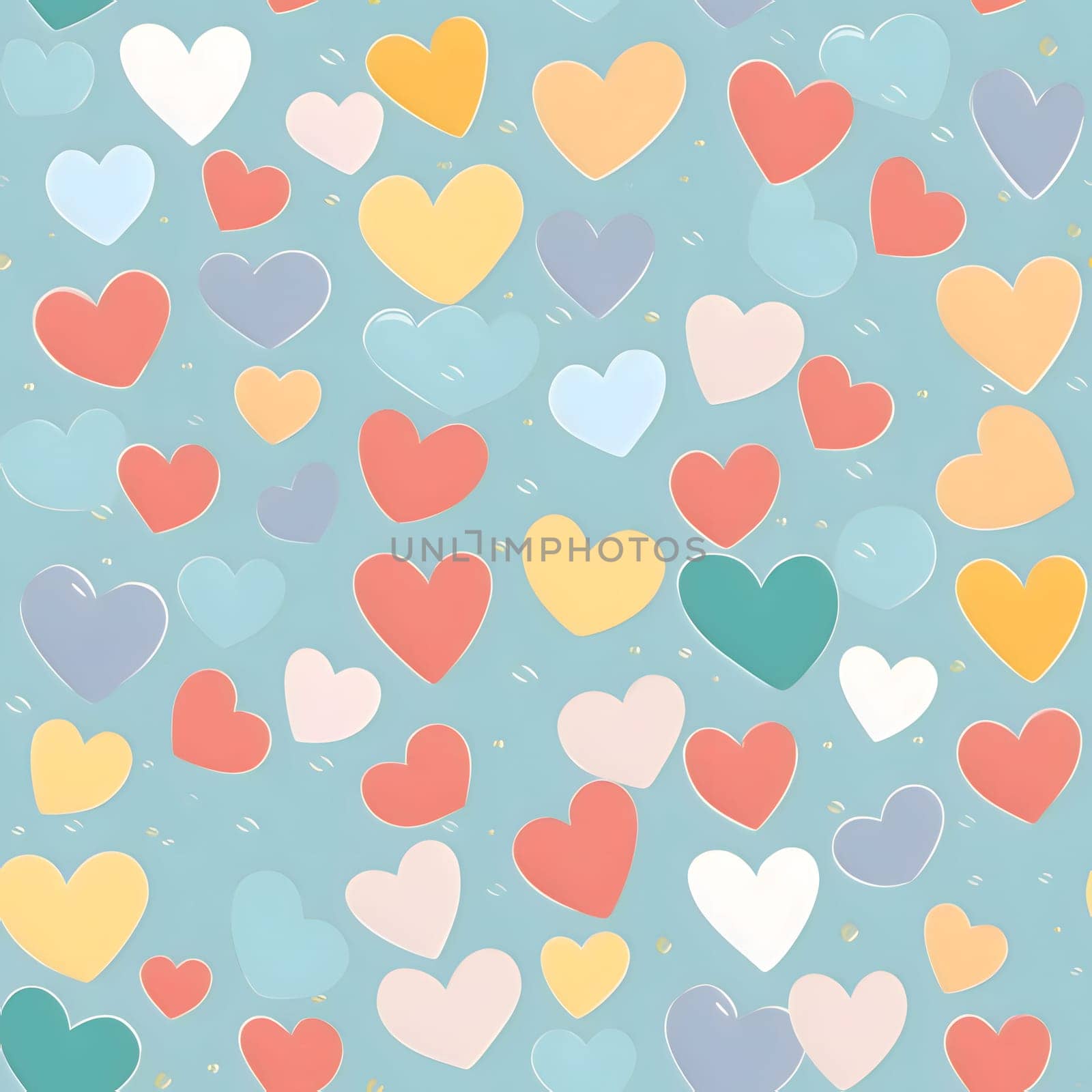 Elegant and modern. Colorful hearts as abstract background, wallpaper, banner, texture design with pattern - vector.