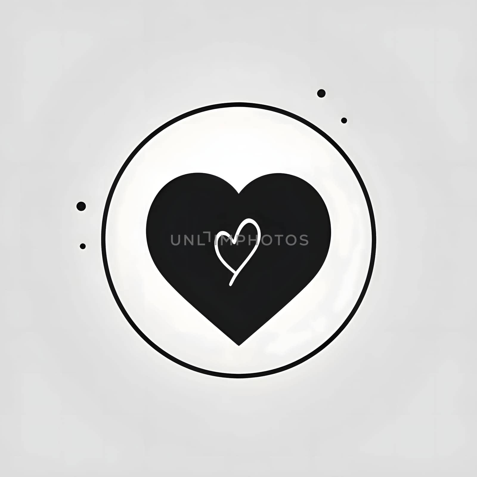 Logo concept black heart in the middle, drawn white outlines, hearts in a circle. Heart as a symbol of affection and love. by ThemesS