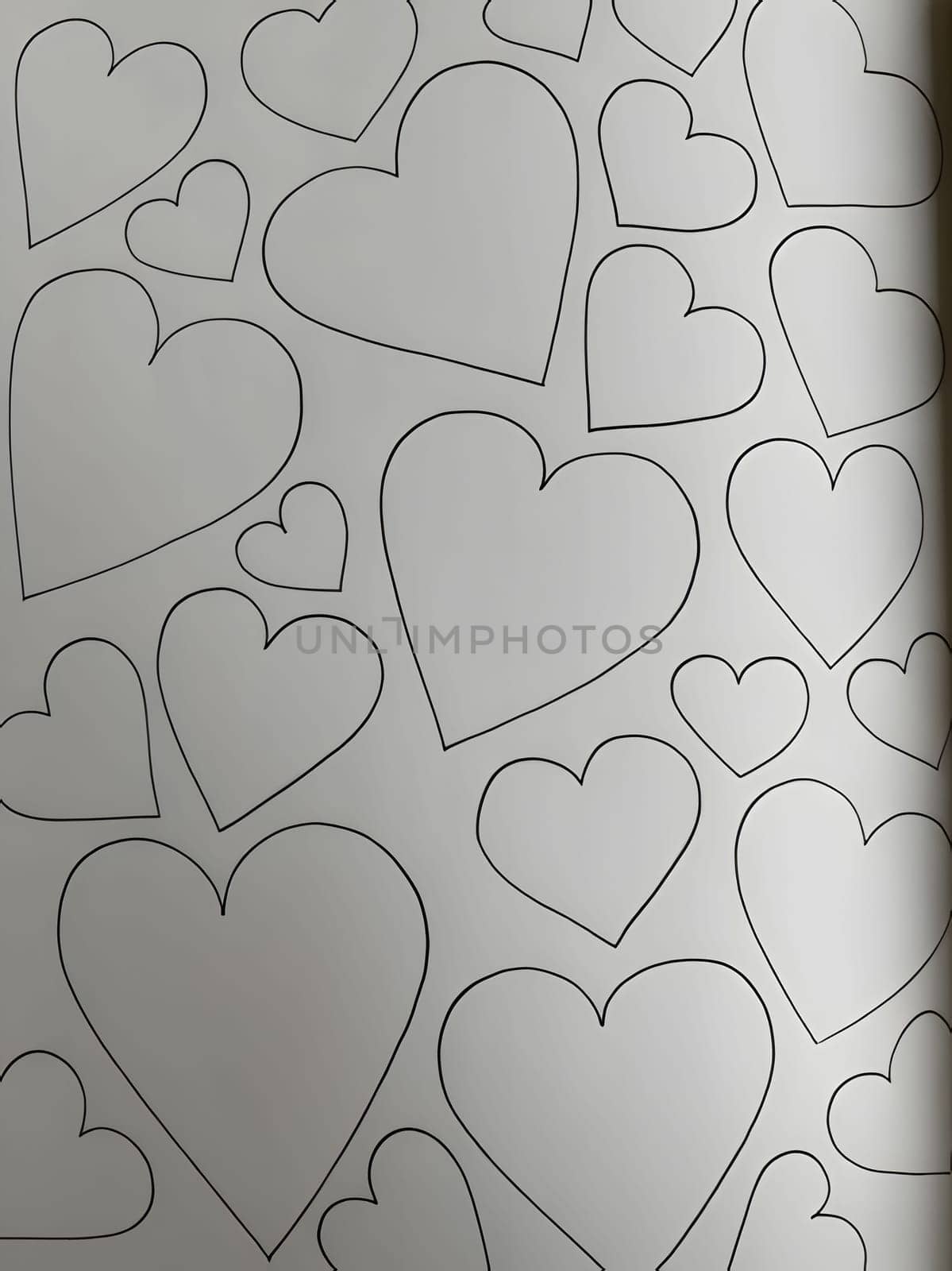 Templates of various sizes of hearts on white card. Heart as a symbol of affection and love. by ThemesS