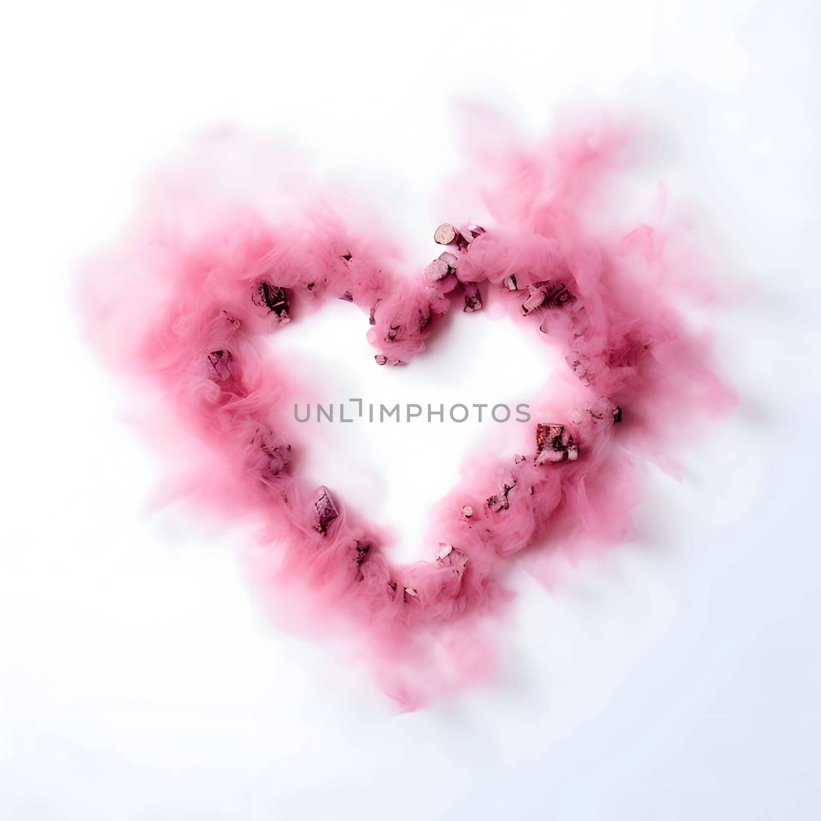 Heart formed from pink smoke on a white background. Heart as a symbol of affection and love. by ThemesS