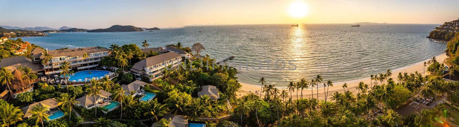 Aerial view of Panwa beach in Phuket, Thailand, south east asia