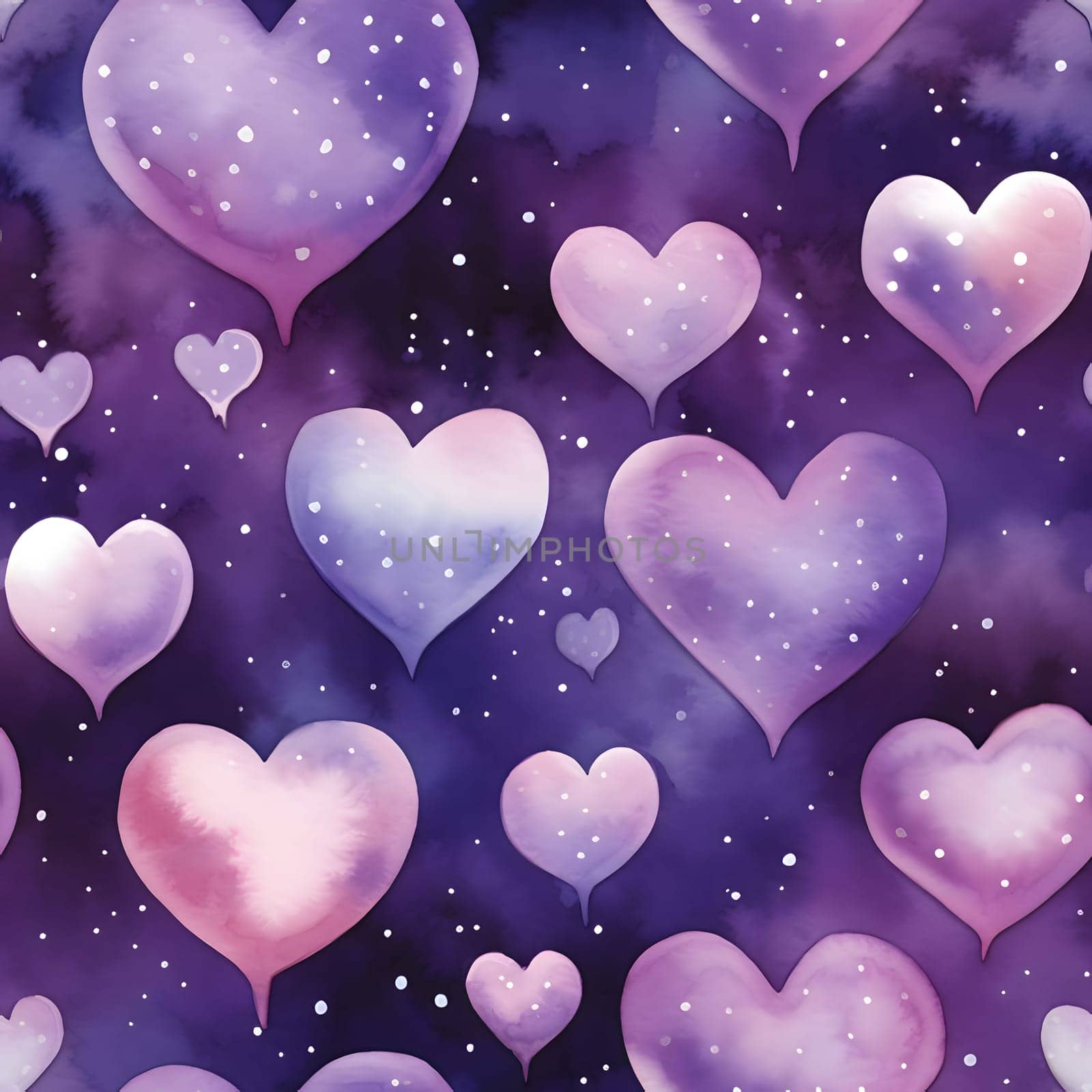 Pink and purple hearts as abstract background, wallpaper, banner, texture design with pattern - vector. by ThemesS