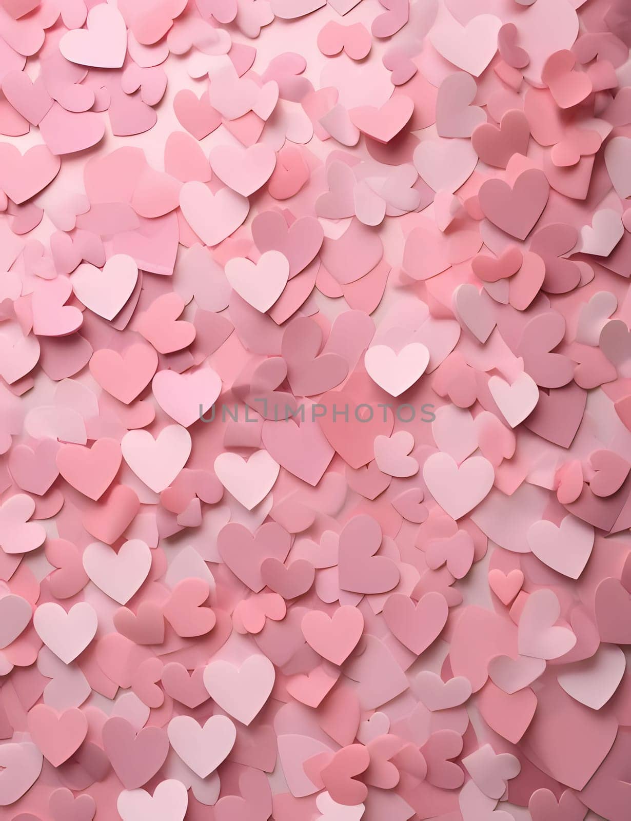 Elegant and modern. Pink hearts as abstract background, wallpaper, banner, texture design with pattern - vector. Dark colors.