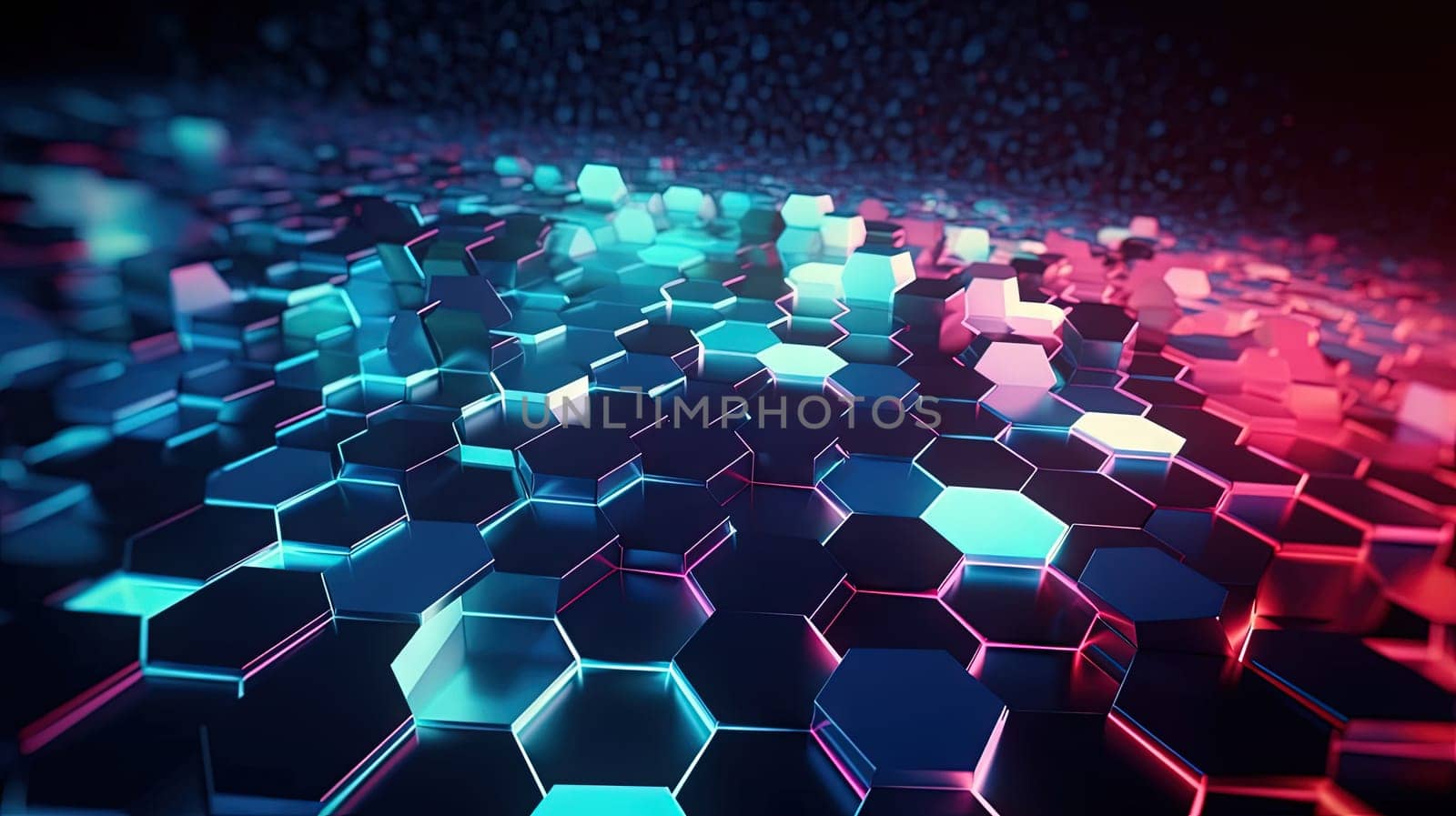 Abstract background with hexagonal tiles. Tech styled hex pattern. Generated AI