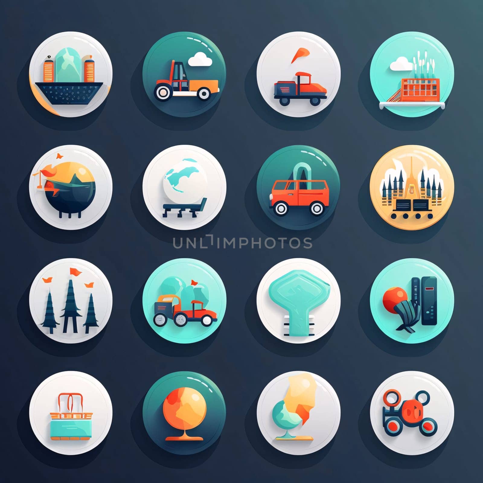 New icons collection: Set of flat icons on the theme of travel and tourism. Vector illustration
