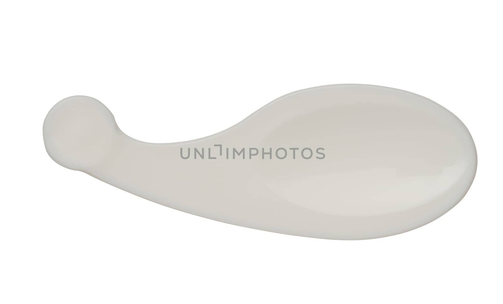 White plastic spatula for cosmetic cream on isolated background by ndanko