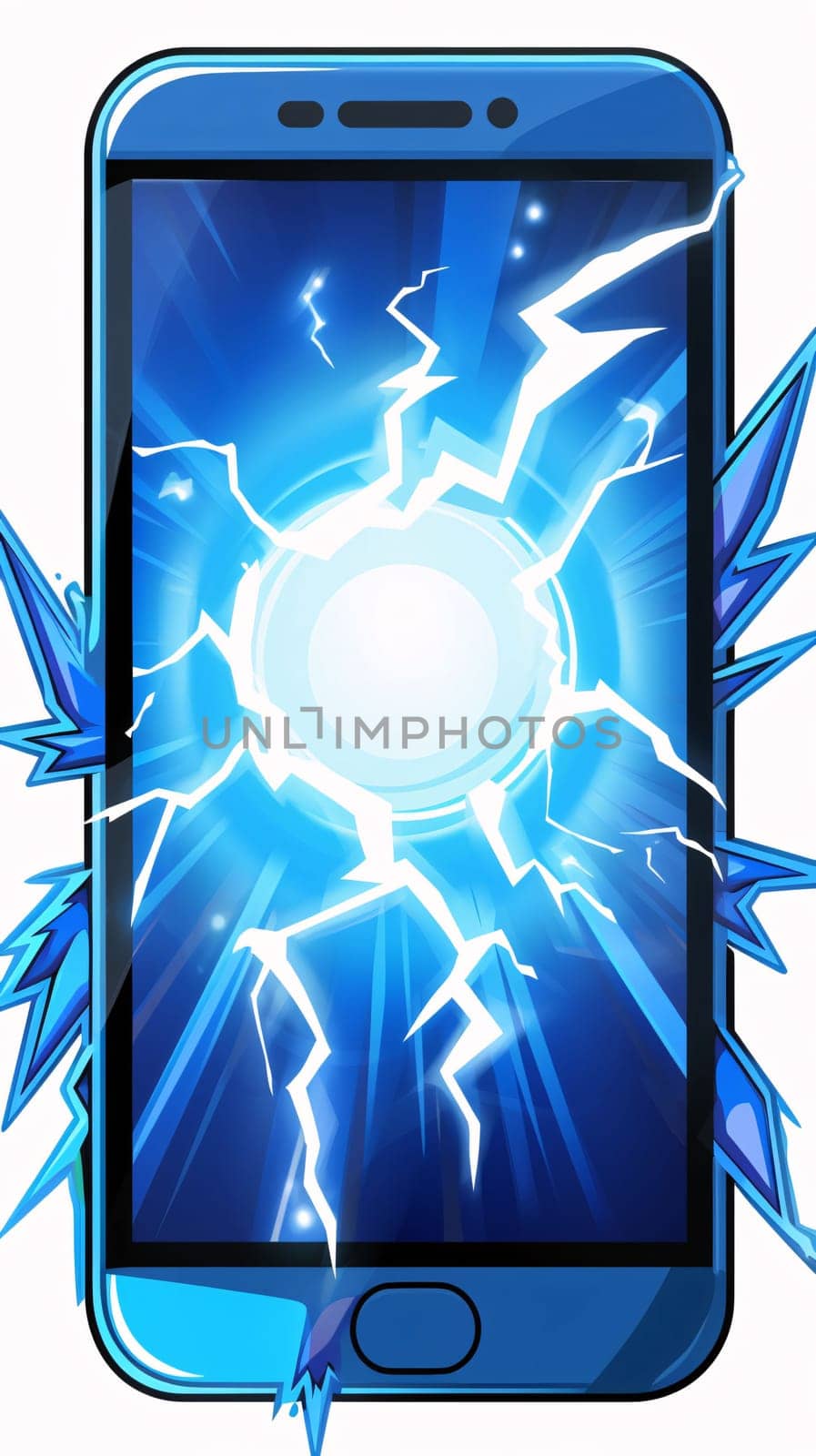 Smartphone screen: Broken mobile phone screen. Vector illustration. EPS 10 file included