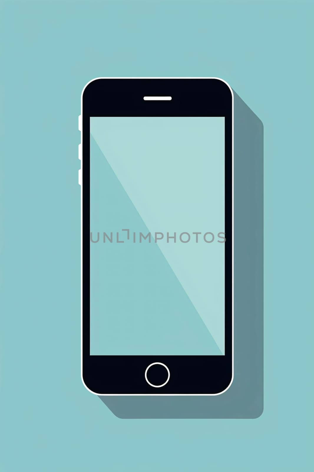 Smartphone with blank screen on blue background. Vector illustration. Eps 10. by ThemesS