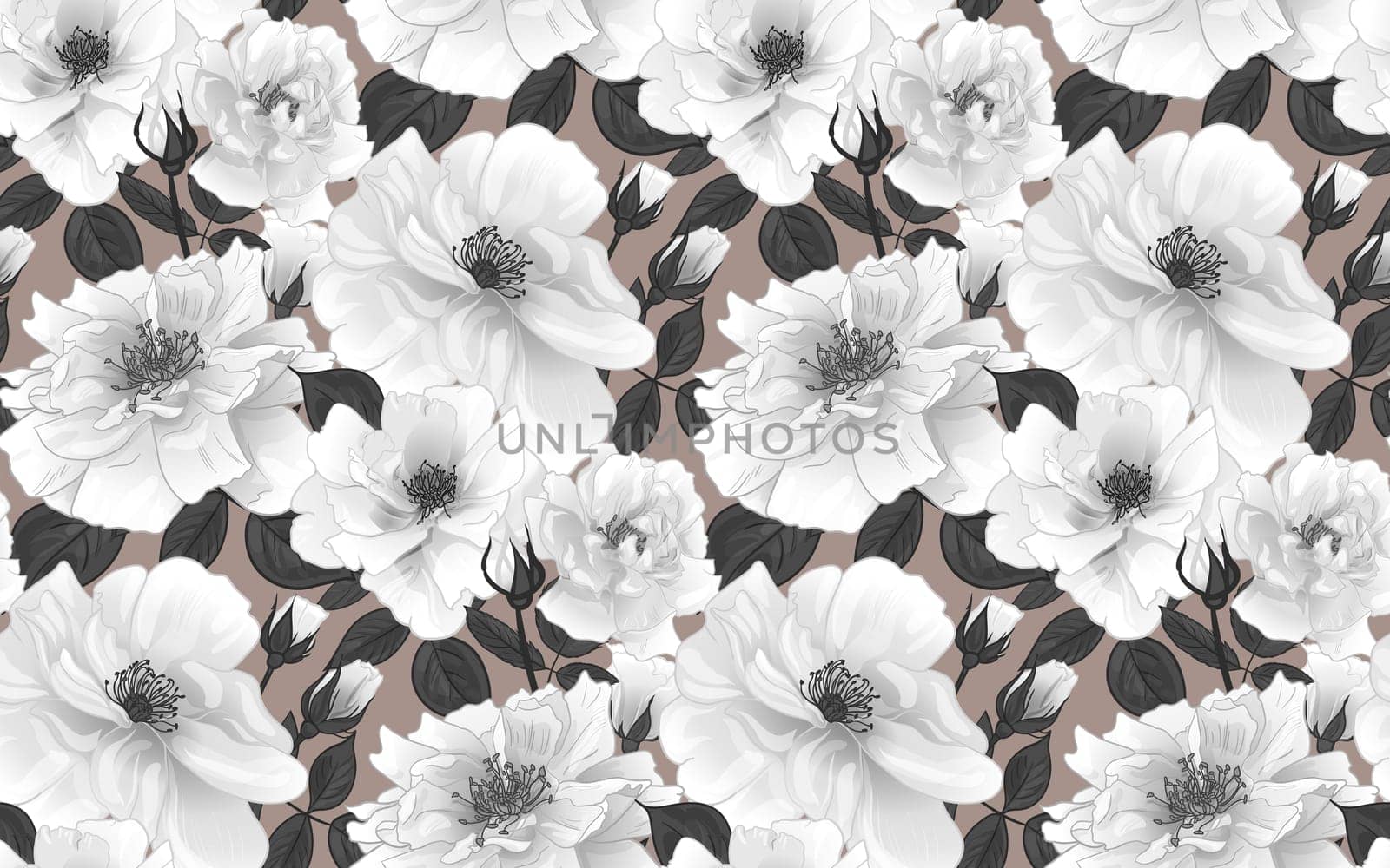 Seamless floral pattern for women with roses for surface design by MarinaVoyush