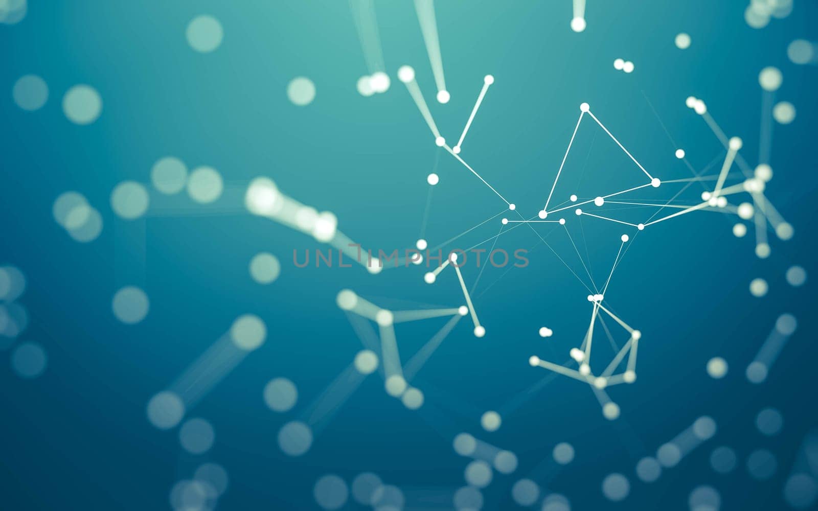 Abstract background. Molecules technology with polygonal shapes, connecting dots and lines. Connection structure. Big data visualization.  by teerawit