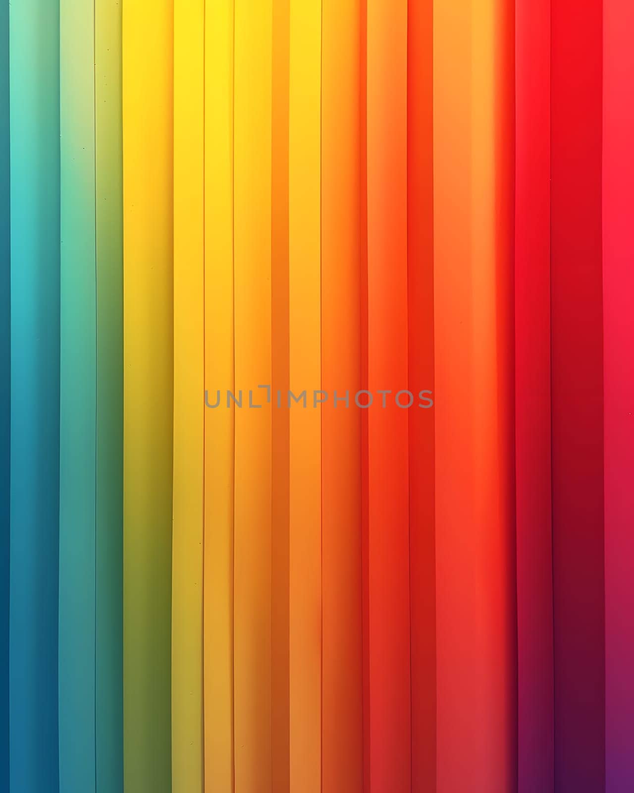 Vibrant rainbow colors in a close up of a curtain featuring hues of orange, amber, magenta, peach, and electric blue in a rectangular pattern. A true piece of art