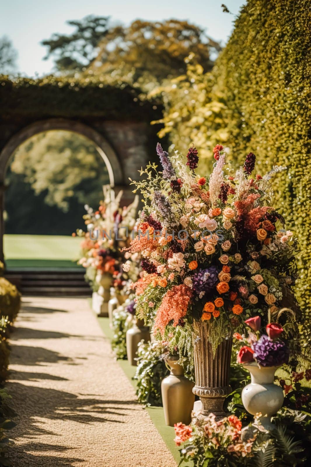 Floral decoration, wedding decor and autumn holiday celebration, autumnal flowers and event decorations in the English countryside garden, country style by Anneleven