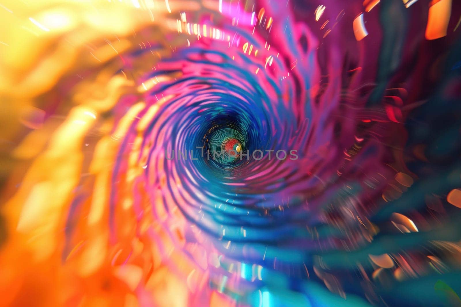 A colorful spiral with a rainbow of colors.